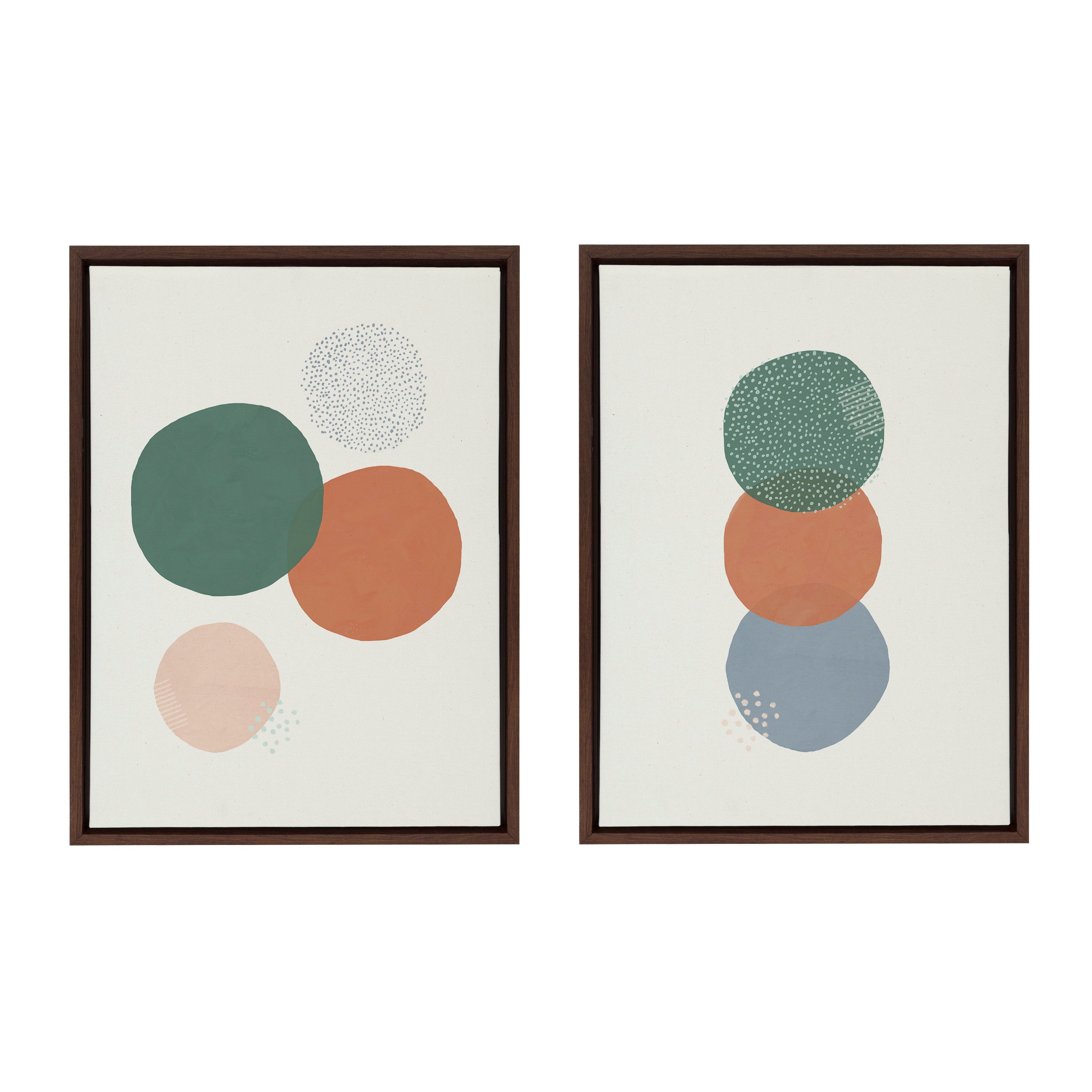 Sylvie Abstract Soft Circles Part 1 and 2 Framed Canvas Set by Lauradidthis