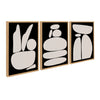 Sylvie Zen Rock Garden Black and Tan Framed Canvas Set by The Creative Bunch Studio