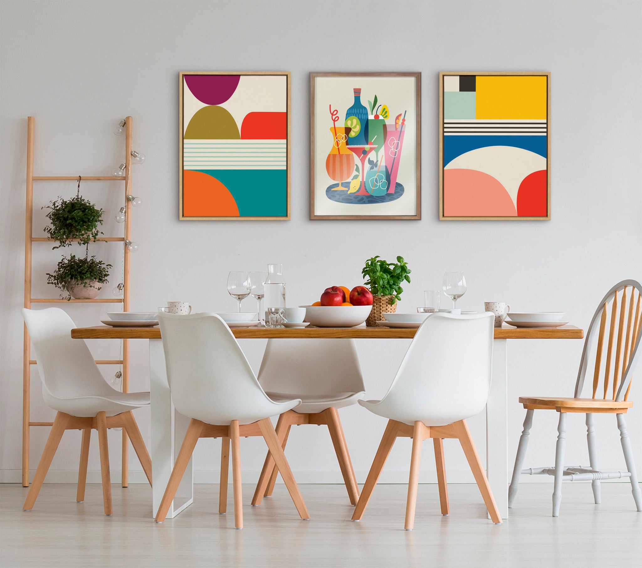 Blake Mid Century Modern Cocktails Framed Printed Glass by Rachel Lee of My Dream Wall