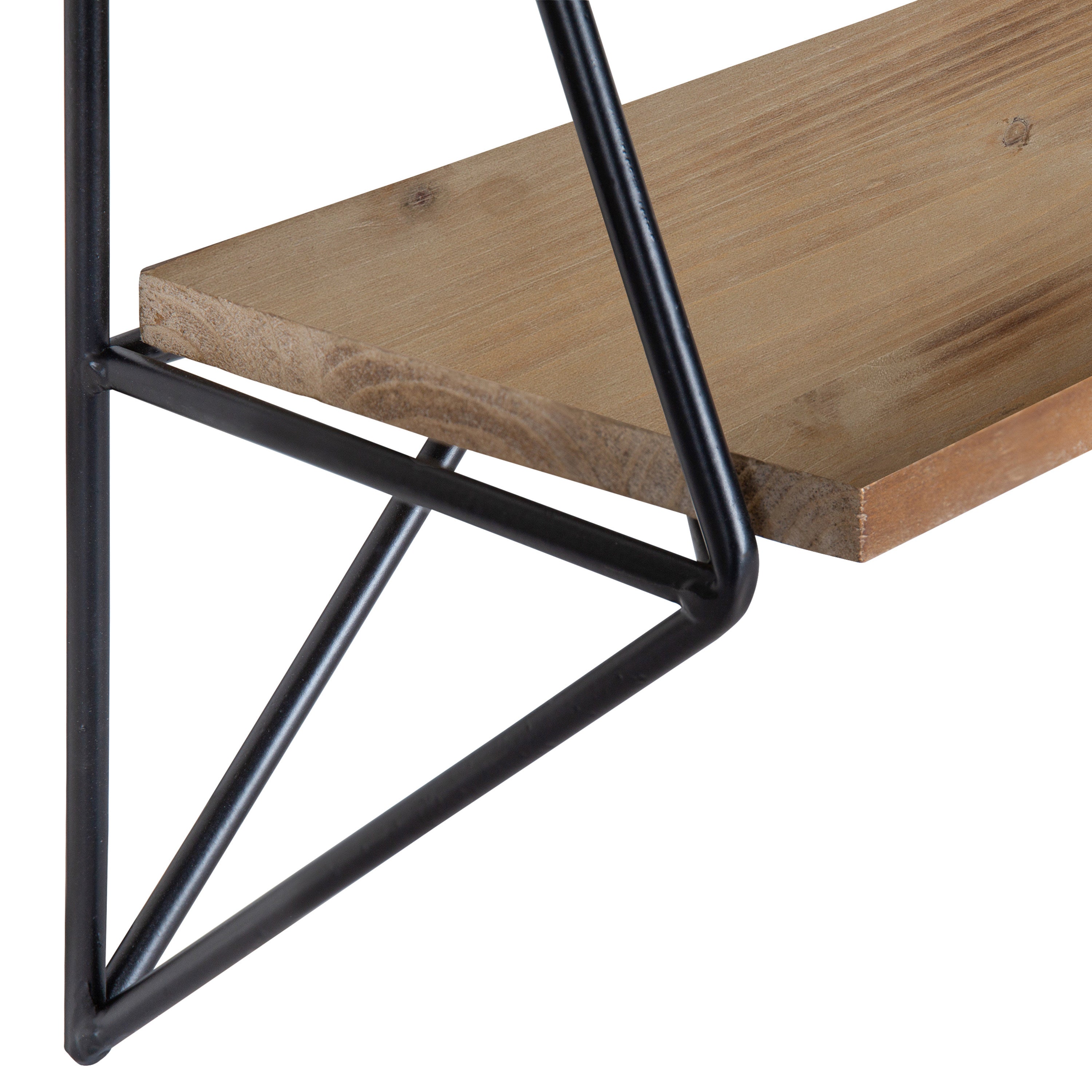 Melita 2 Tier Wood and Metal Wall Shelf