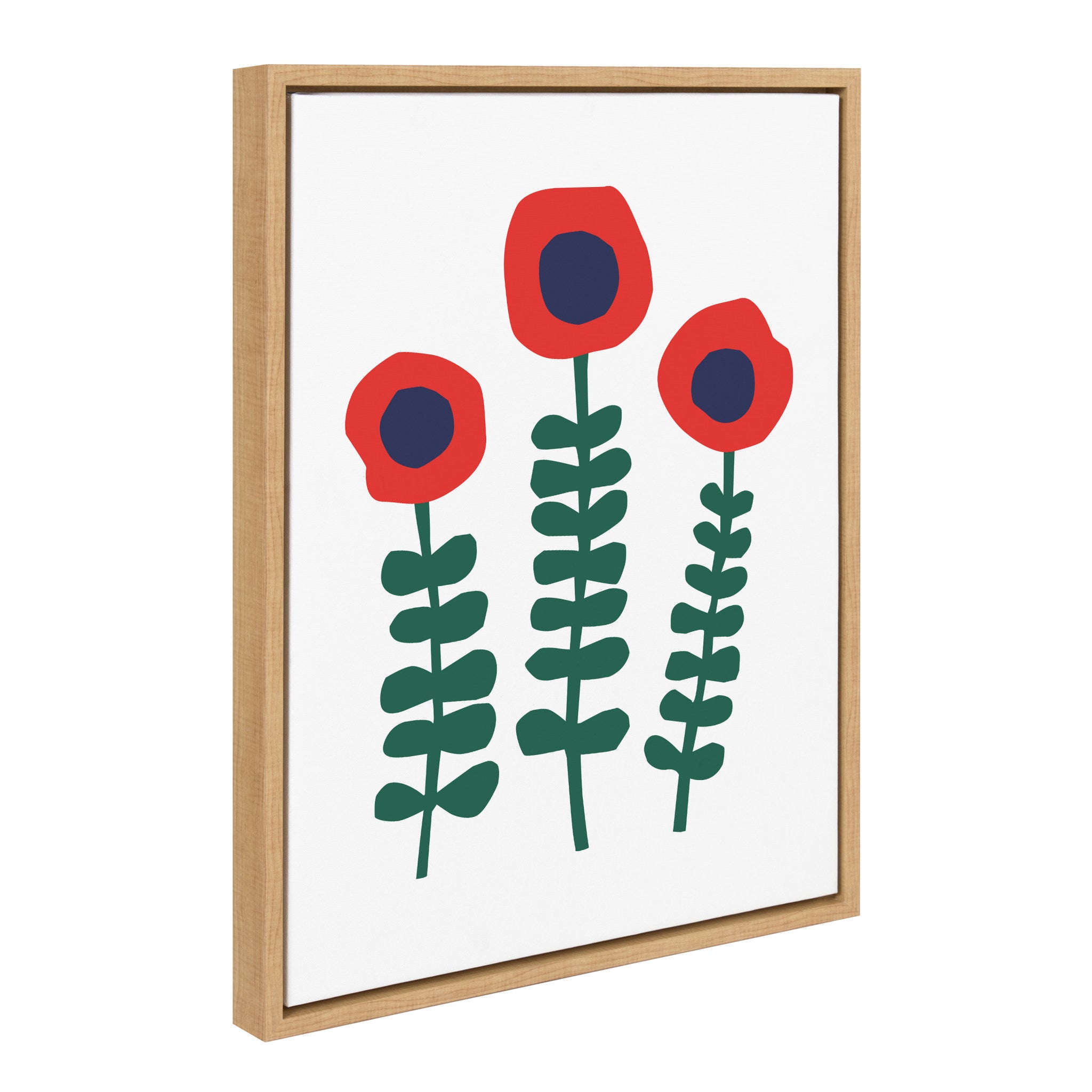 Sylvie Red Flowers Framed Canvas by Myriam Van Neste