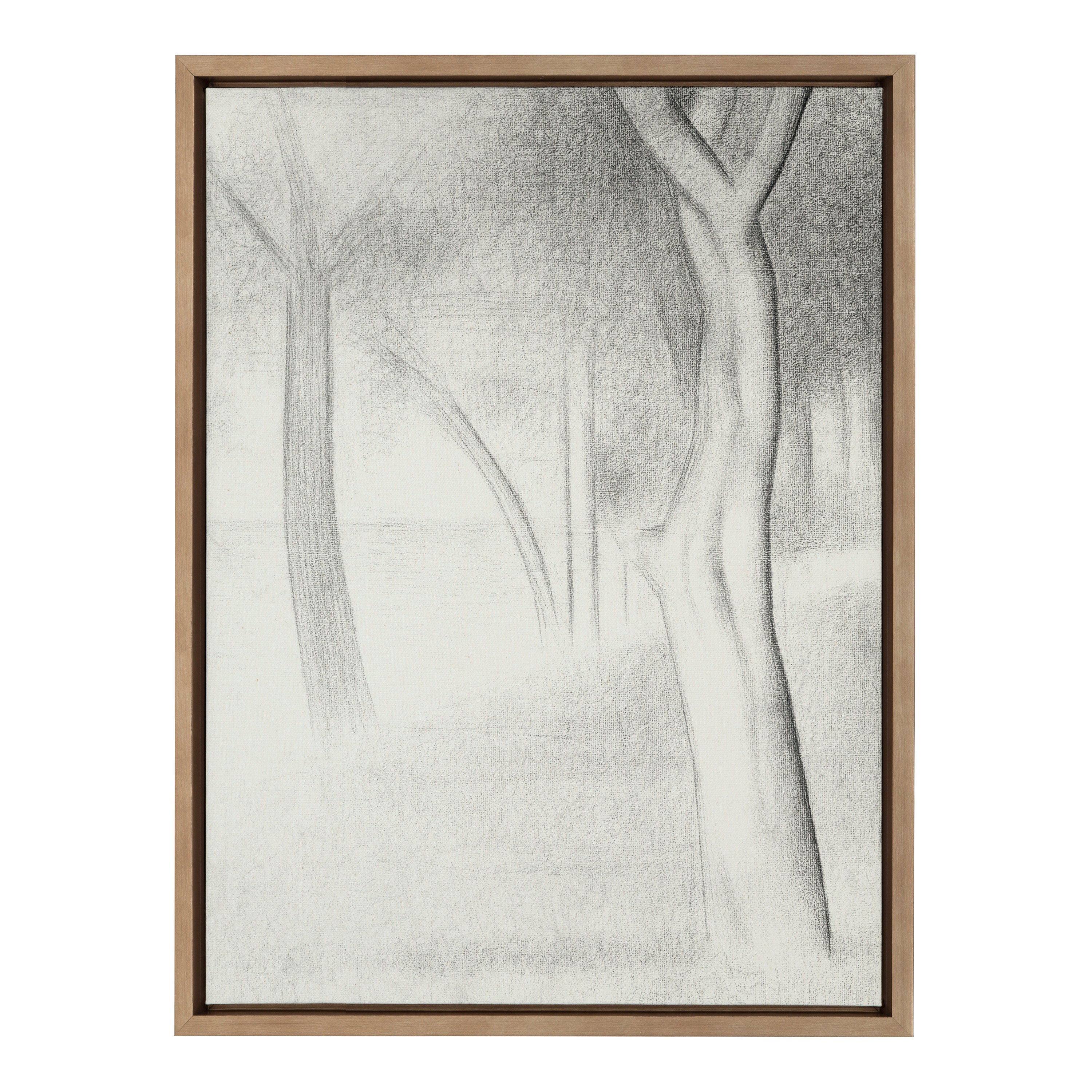 Sylvie Georges Seurat Trees 1884 BW Framed Canvas by The Art Institute of Chicago