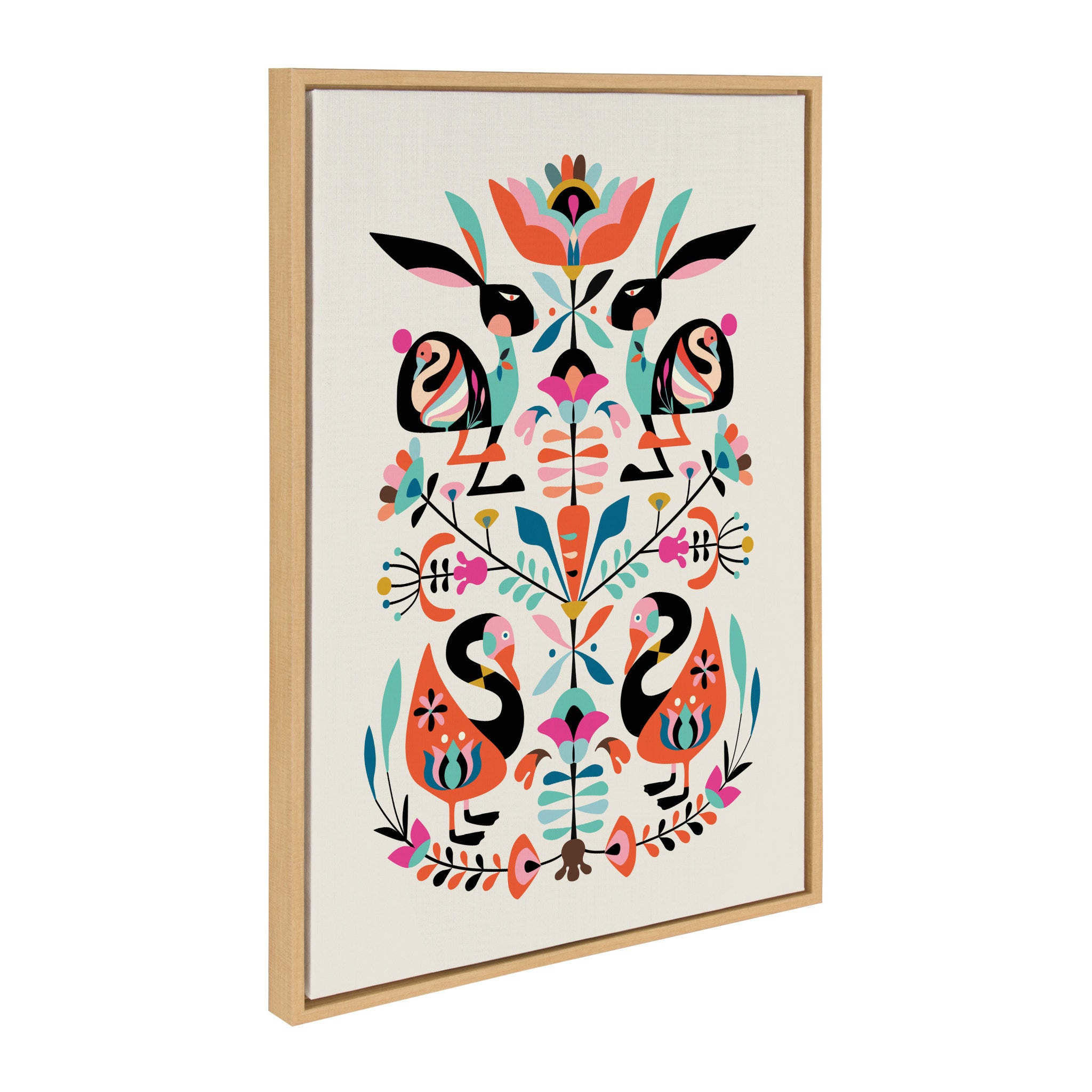 Sylvie Floral Bunny Framed Canvas By Rachel Lee of My Dream Wall