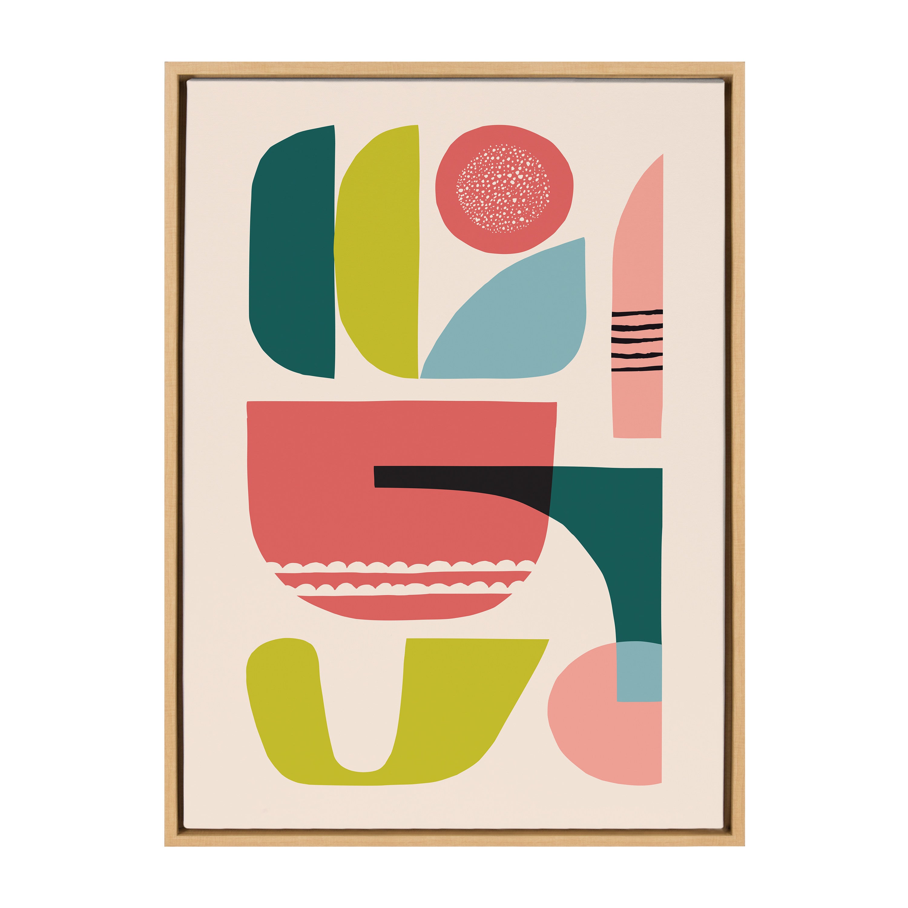 Sylvie Mid Century 5 Framed Canvas by Rachel Lee of My Dream Wall