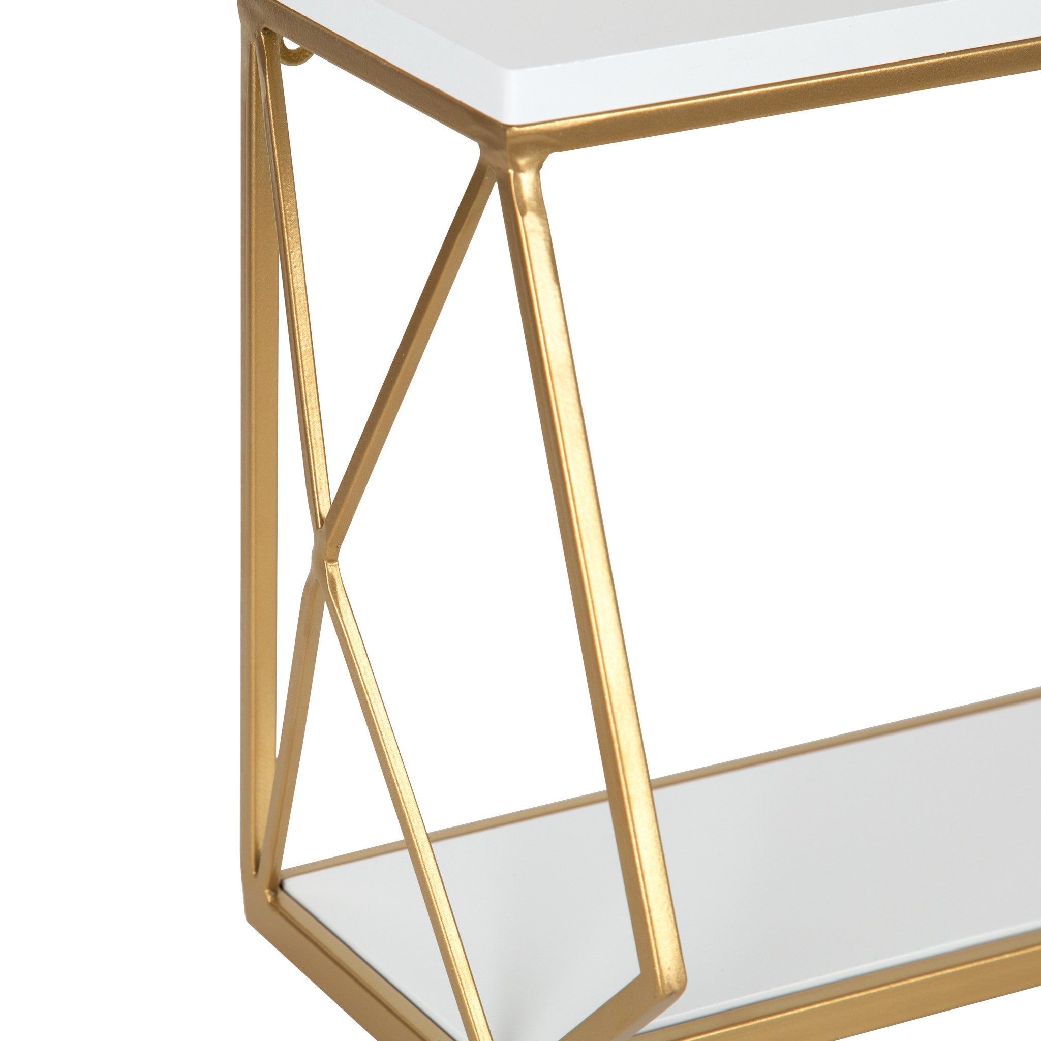 Brost Wood and Metal Wall Shelf