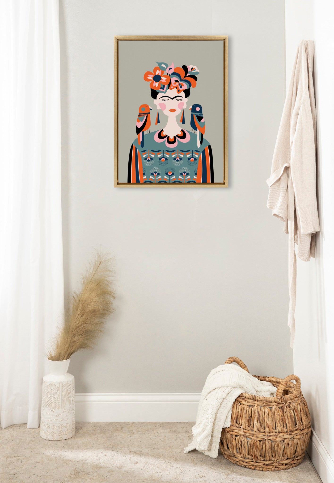 Sylvie MCM Frida Kahlo Framed Canvas by Rachel Lee of My Dream Wall