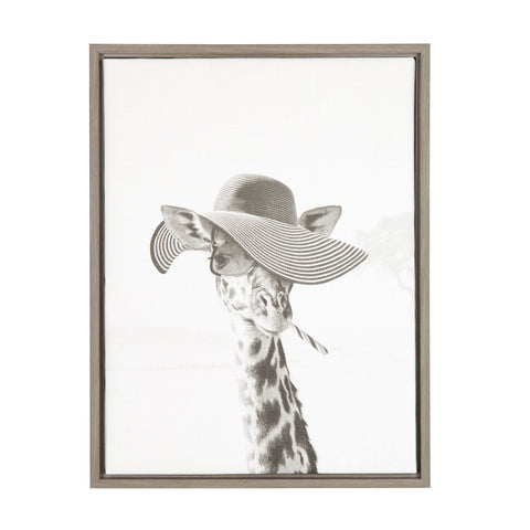 Sylvie Sarifa Giraffe Framed Canvas by Simon Te of Tai Prints