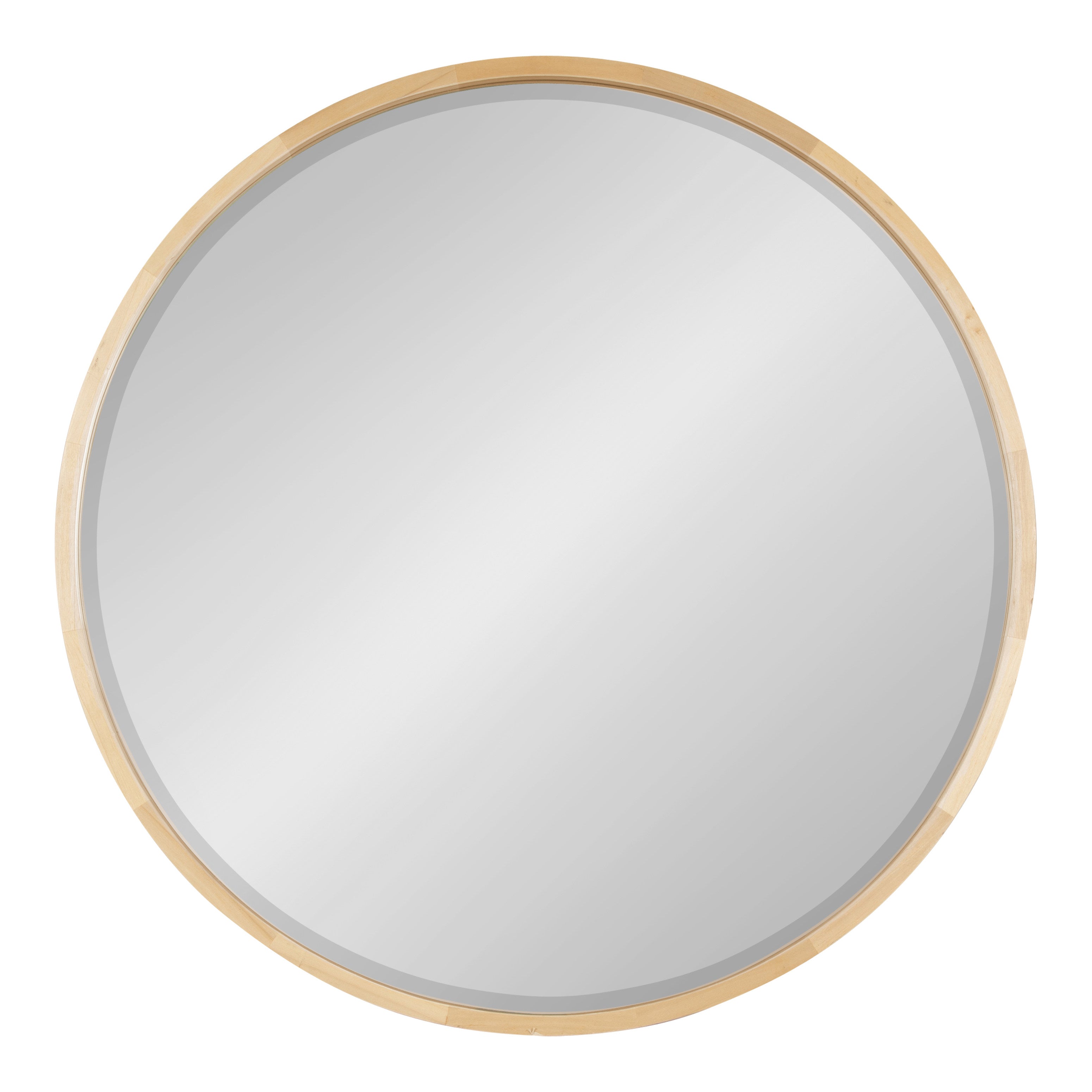 McLean Round Wood Framed Wall Mirror
