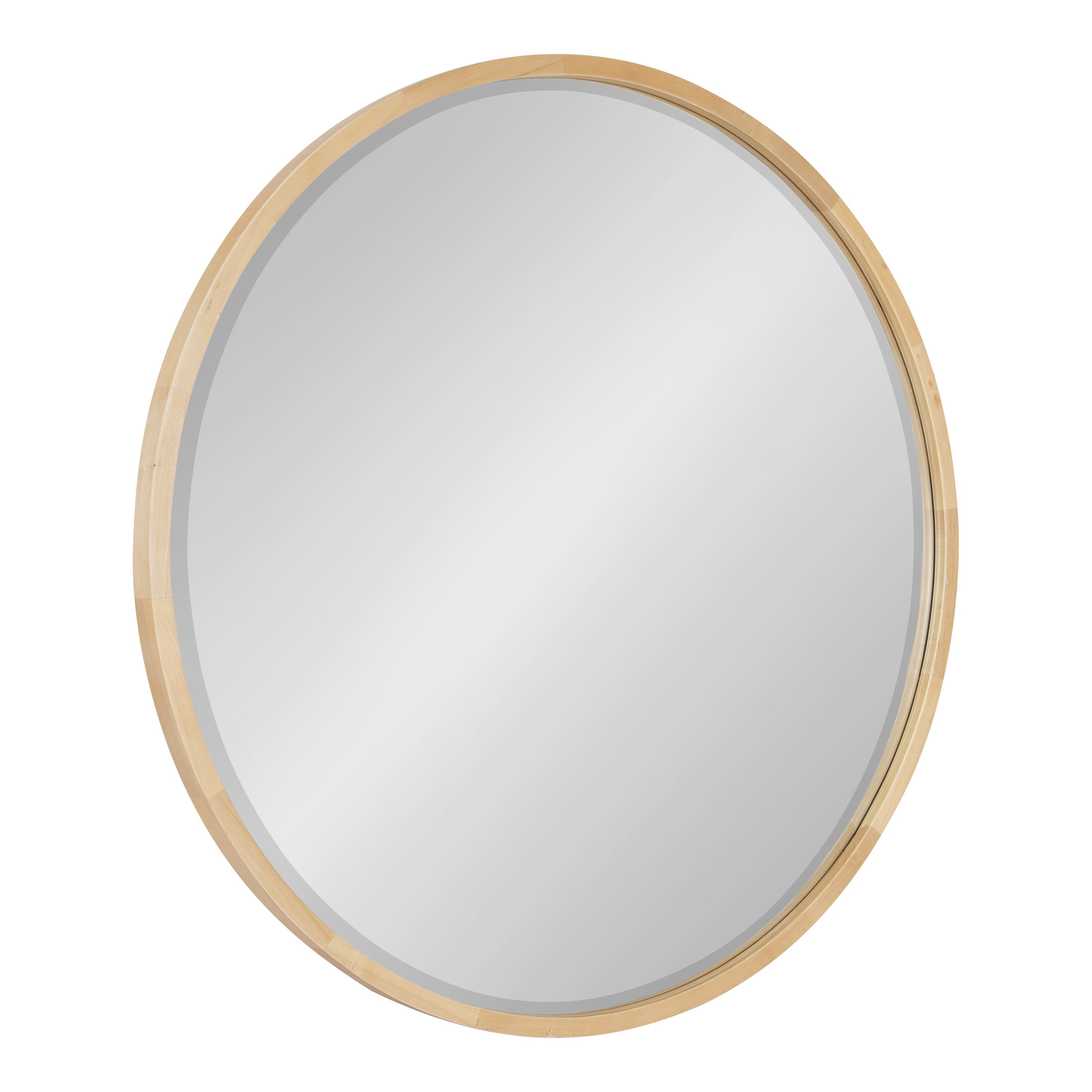 McLean Round Wood Framed Wall Mirror