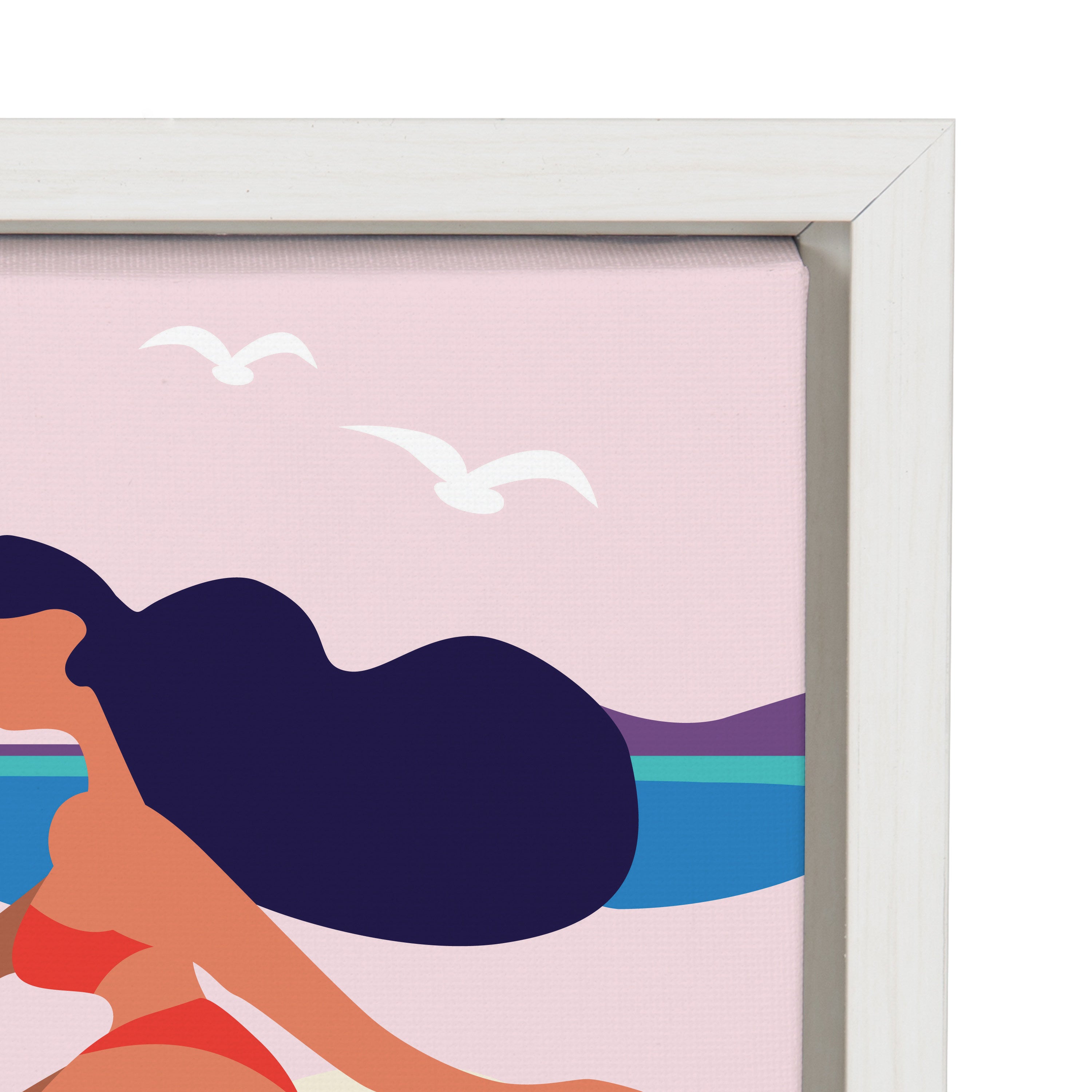 Sylvie Mid Century Modern Surf Dog Framed Canvas by Rachel Lee of My Dream Wall