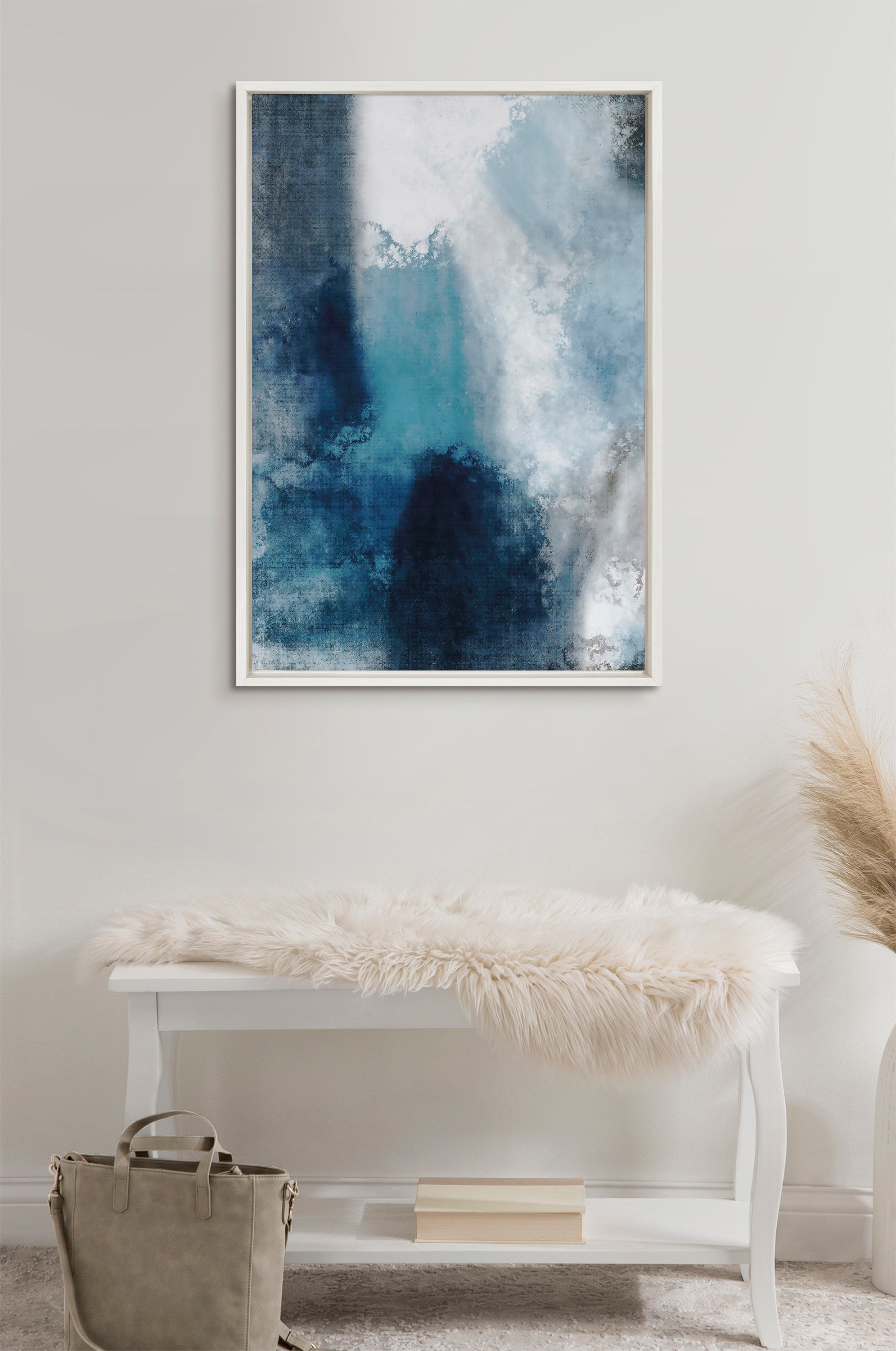 Sylvie Aqua Abstract 1 Framed Canvas by Amy Lighthall