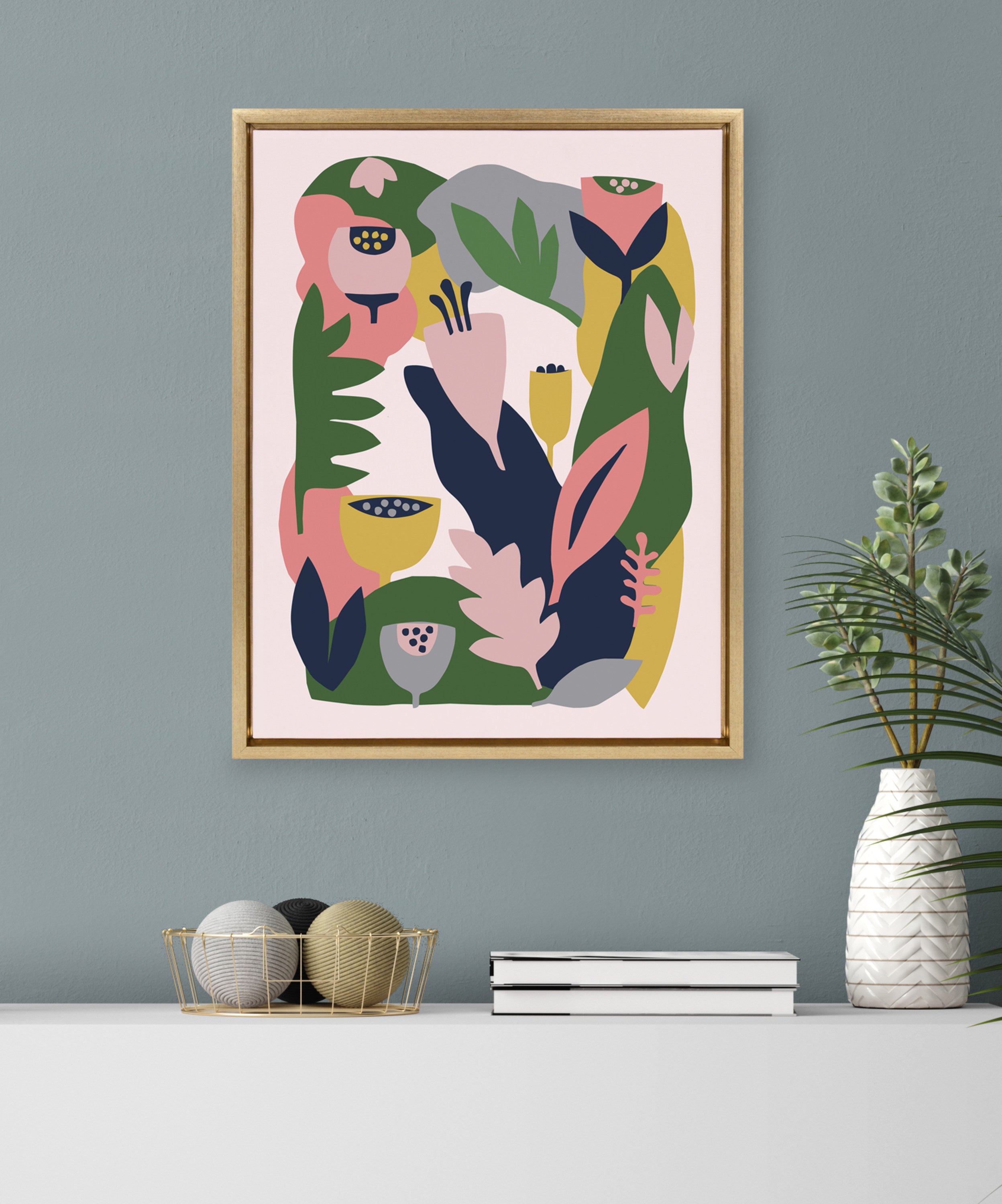 Sylvie Myriam's Garden Framed Canvas by Myriam VanNeste