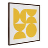 Sylvie Bold Vintage Geometric Sunshine Yellow Framed Canvas by The Creative Bunch Studio