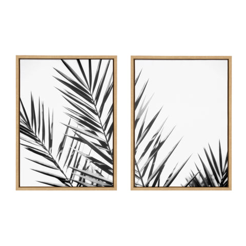 Sylvie Palm I and II BW Framed Canvas by Amy Lighthall