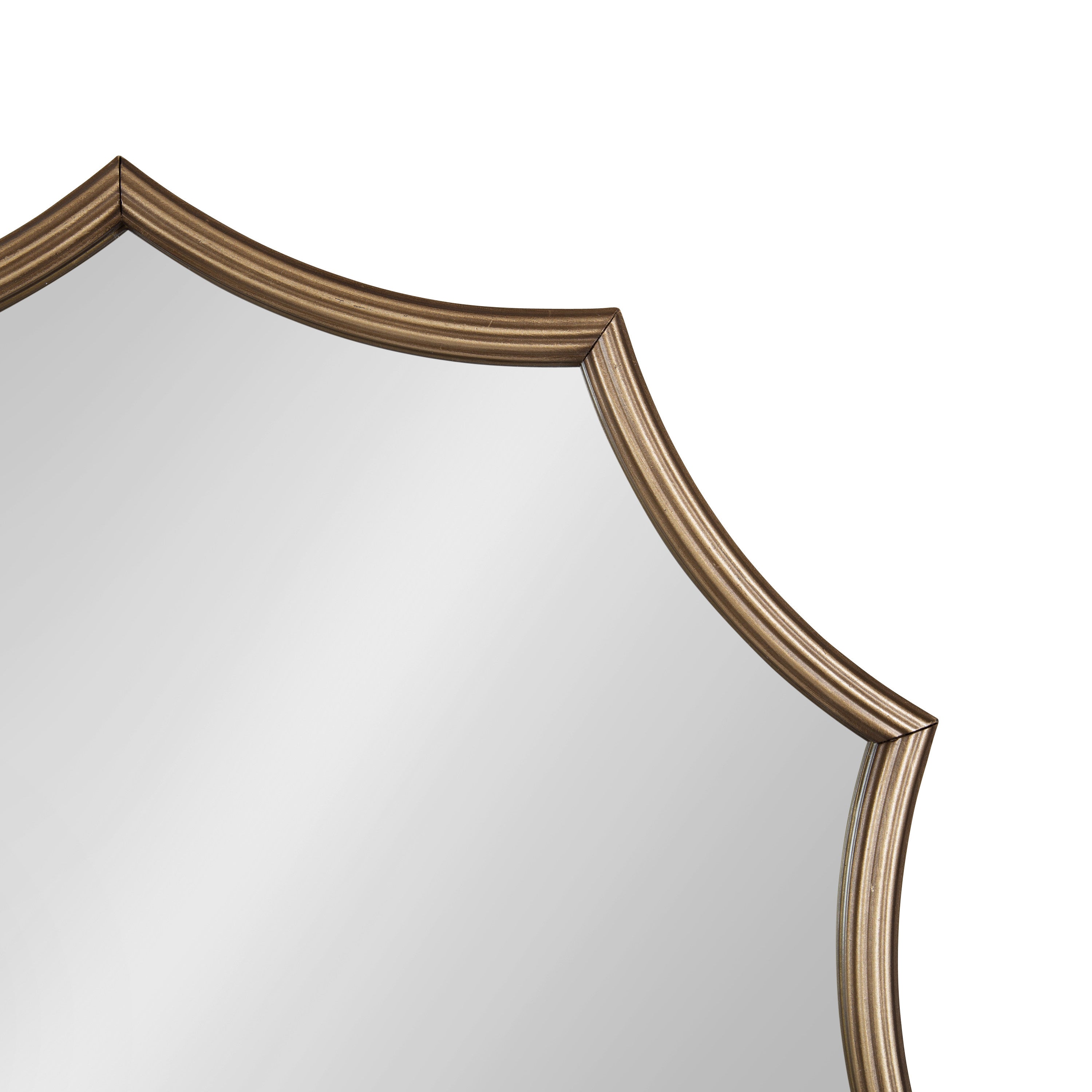 Lalina Scalloped Round Framed Accent Mirror
