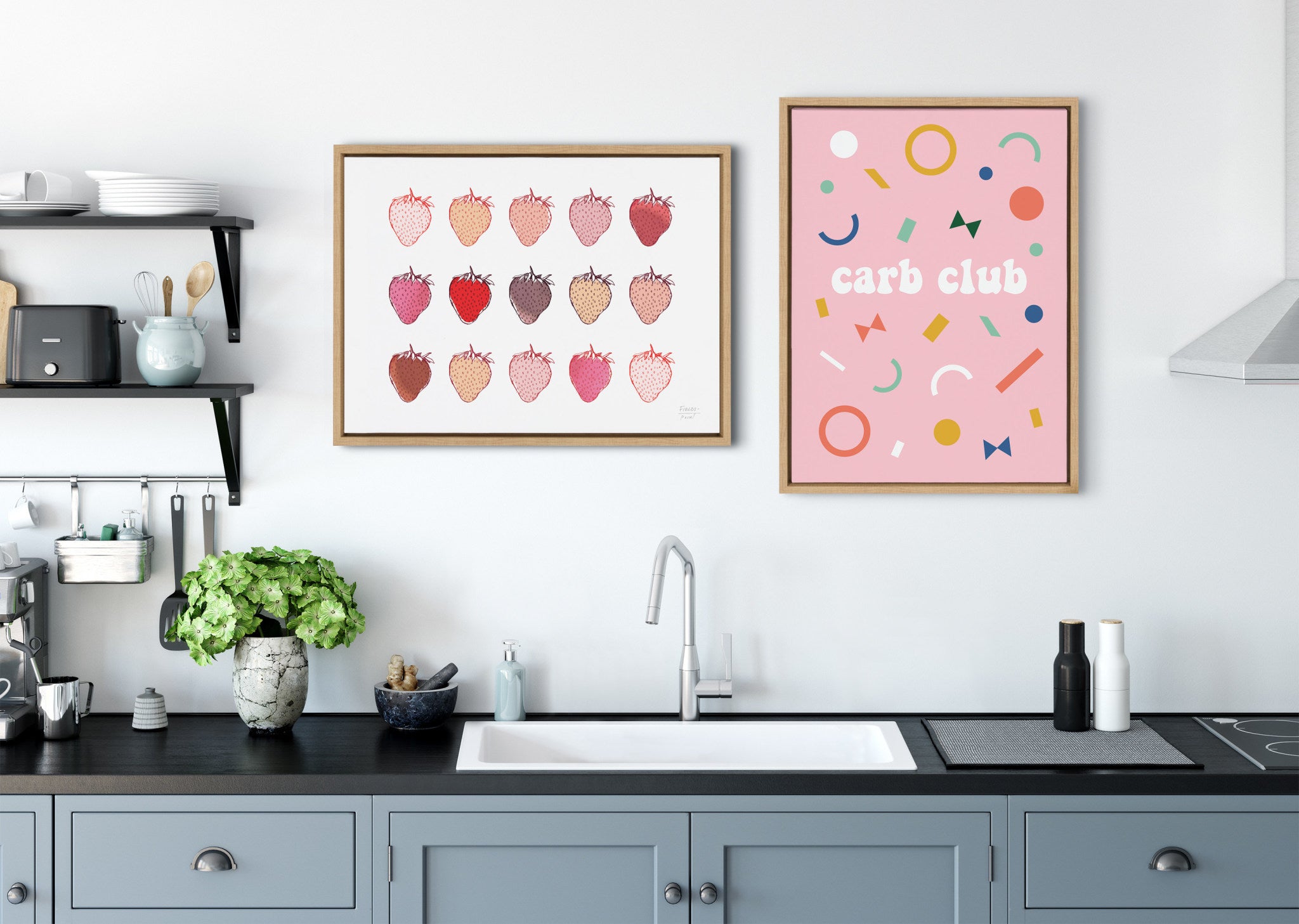 Sylvie Strawberry Fields Print Framed Canvas by Statement Goods