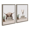 Sylvie Harry I work in Sales and Mr. Al Paca in Distribution Framed Canvas Art Set by The Creative Bunch Studio