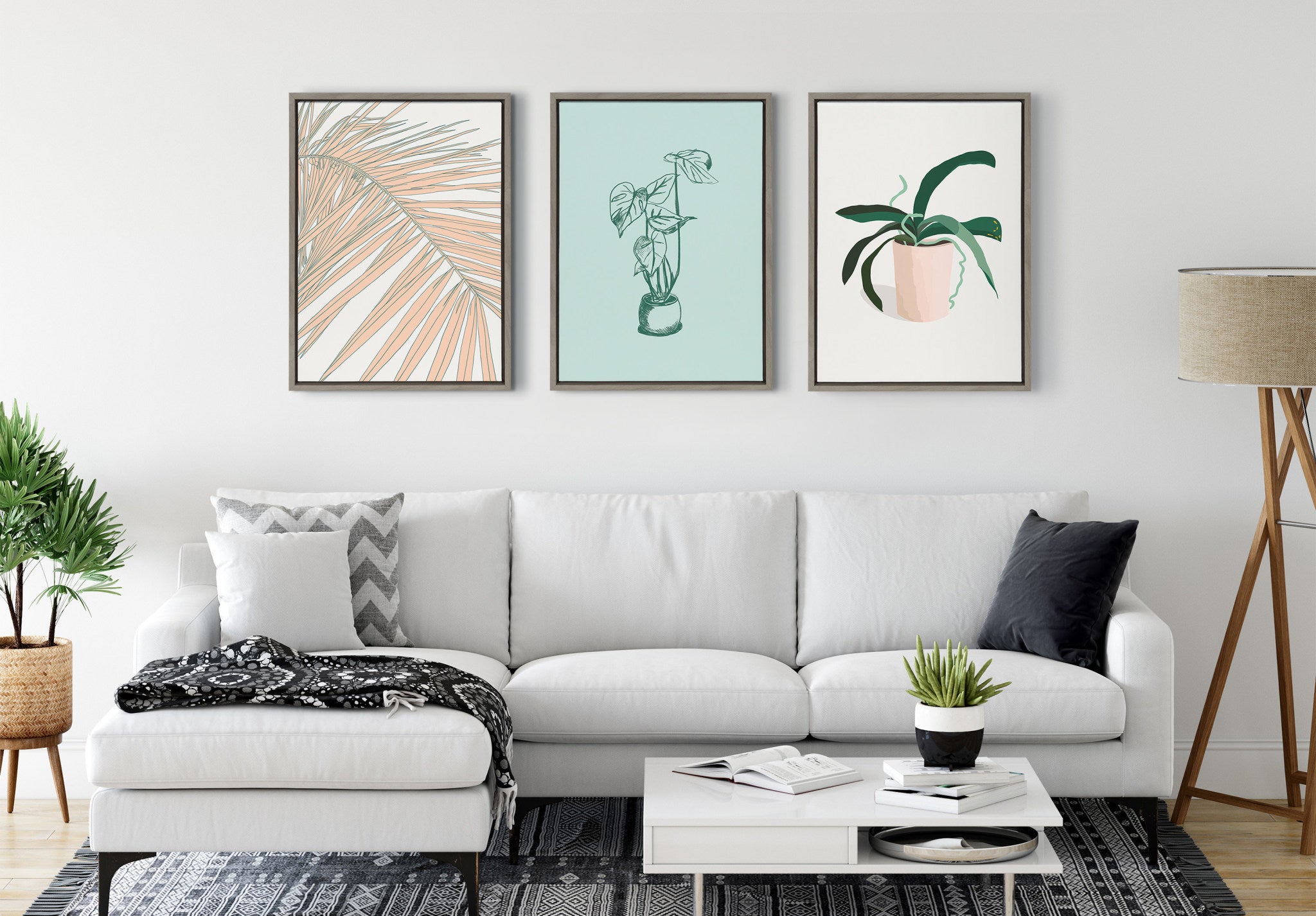 Sylvie Palms Framed Canvas by Alicia Schultz