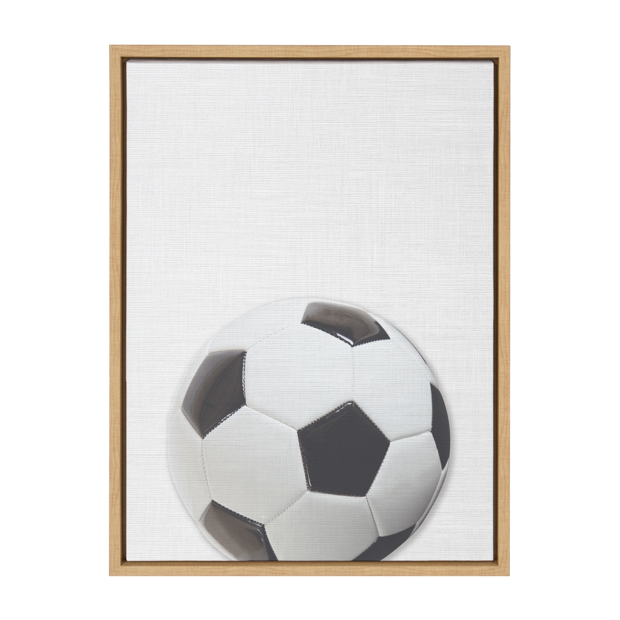 Sylvie Color Soccer Ball Portrait Framed Canvas, Natural 18x24