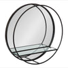 Kei Modern Round Accent Mirror With Shelf