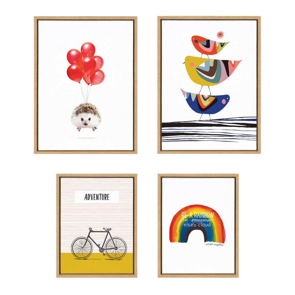 Kate and Laurel Sylvie Whimsy Modern Framed Canvas Wall Art Set by Jenn Van  Wyk, Amy Peterson, Rachel Lee, and Beth Vassalo, Piece Natural, Colorful  Art Set for Wall – kateandlaurel