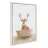 Sylvie Stag Farmhouse Bath Framed Canvas by Amy Peterson Art Studio