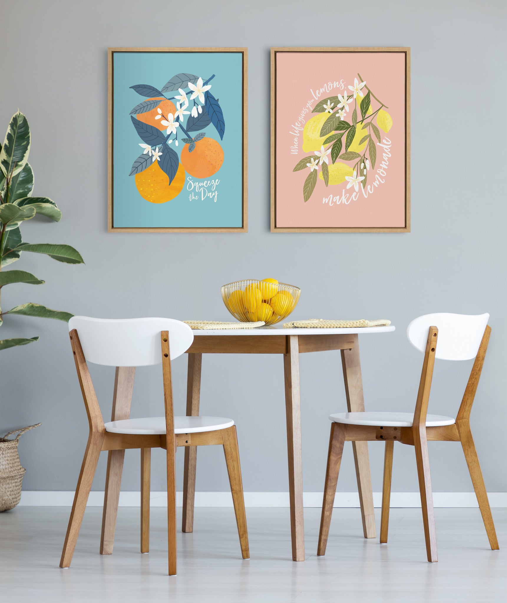 Sylvie 551 Oranges Framed Canvas by Mia Charro
