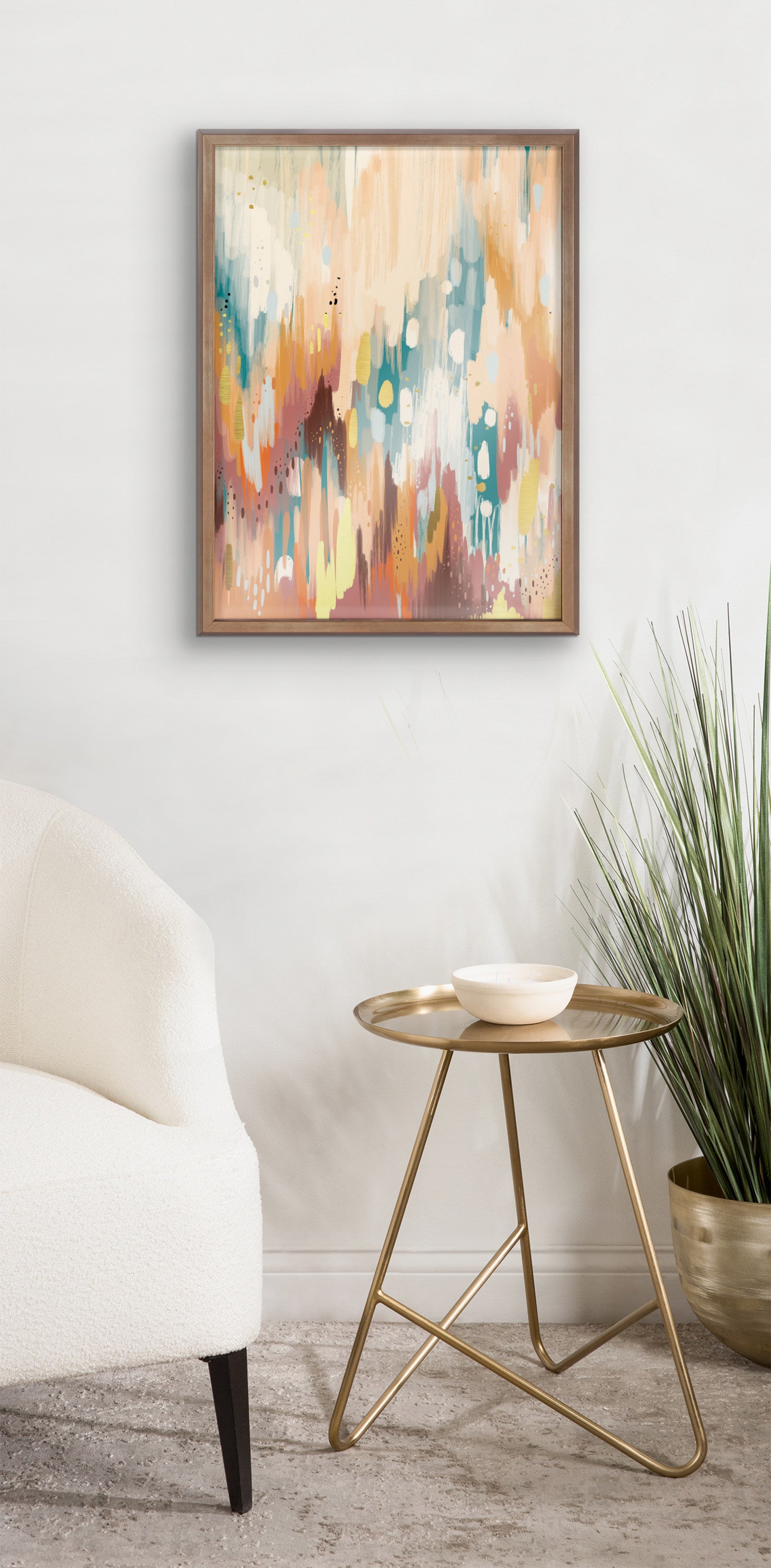 Blake Brushstroke 133 Framed Printed Glass by Jessi Raulet of Ettavee