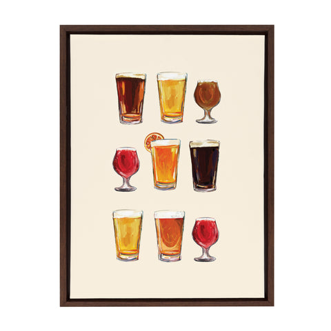 Sylvie Craft Beer Pattern Framed Canvas by The Whiskey Ginger