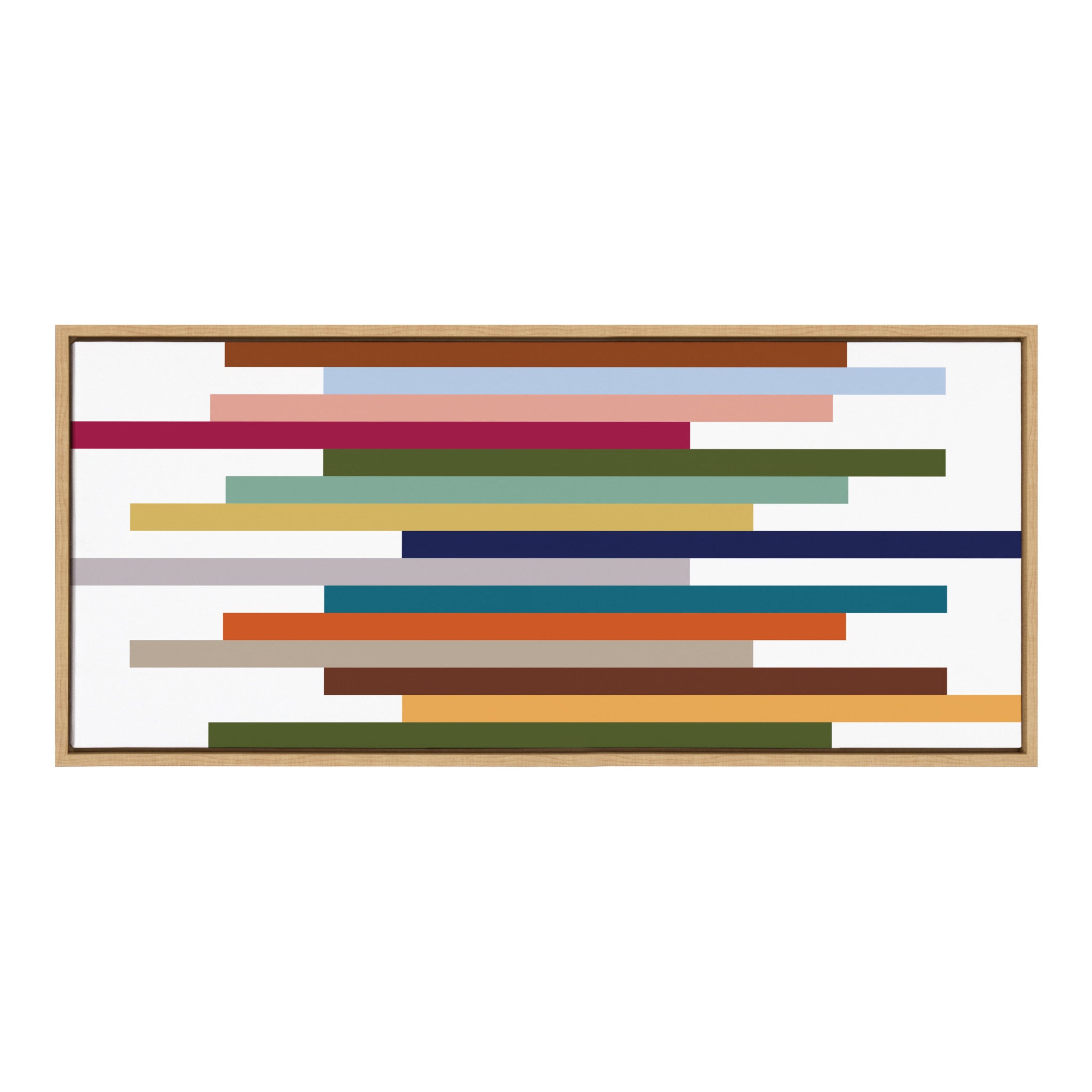 Sylvie Modern Color Block Stacks Framed Canvas by The Creative Bunch Studio