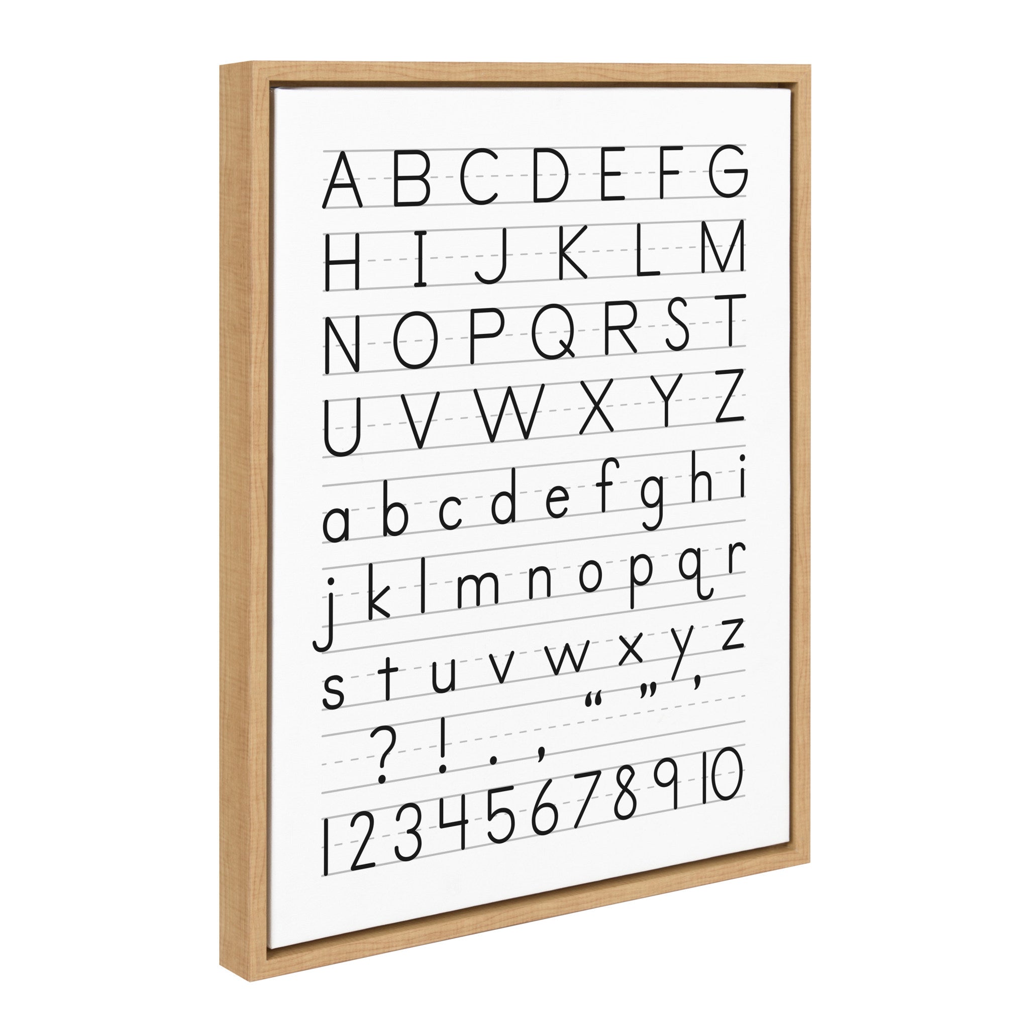 Sylvie Alphabet Penmanship Framed Canvas by The Creative Bunch Studio
