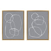 Sylvie Gray Going in Circles Framed Canvas Set by Teju Reval of SnazzyHues
