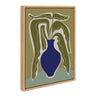 Sylvie Expressive Abstract House Plant Ink Blue Vase Framed Canvas by The Creative Bunch Studio