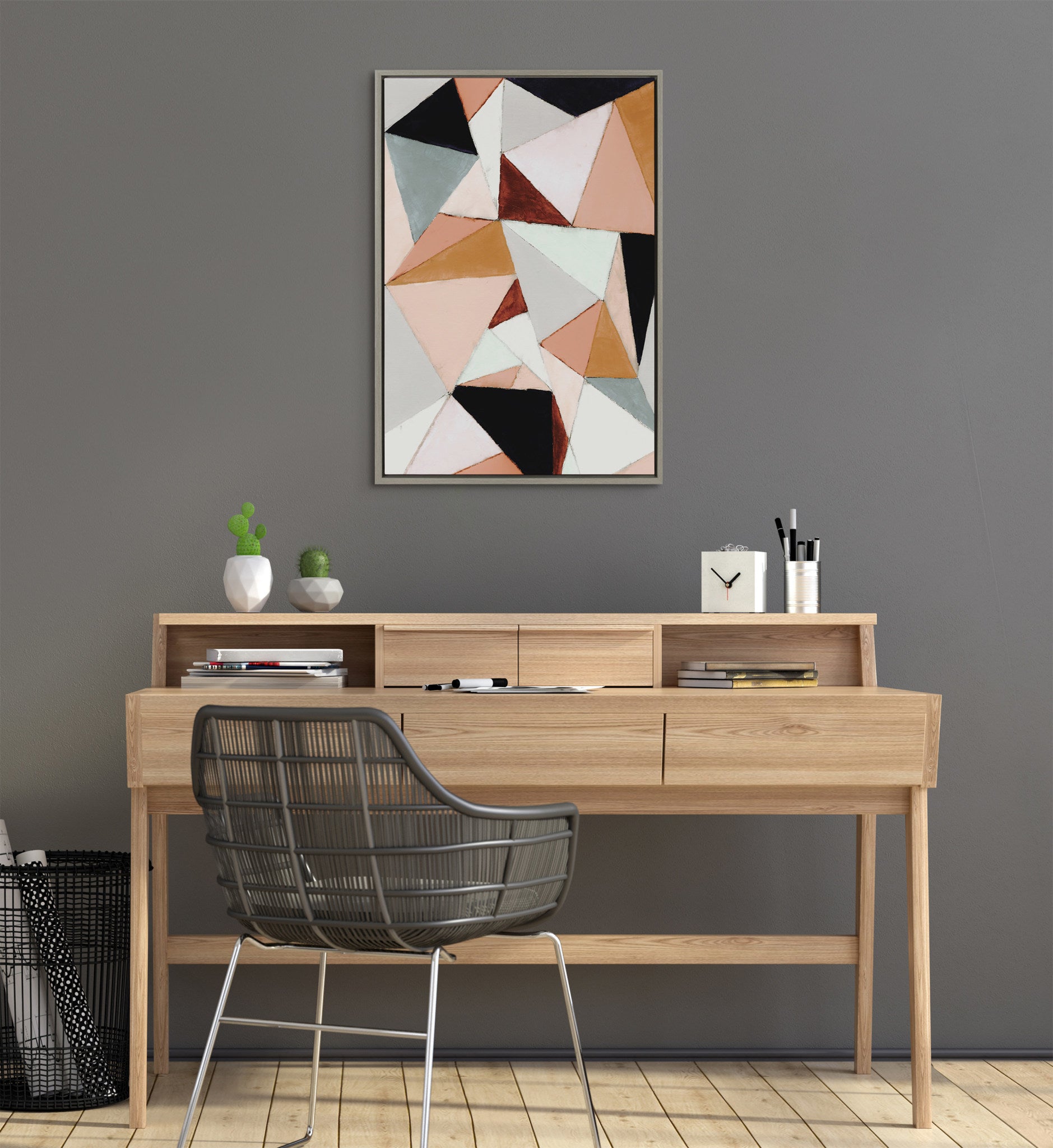 Sylvie Geo Abstract Framed Canvas by Amy Lighthall