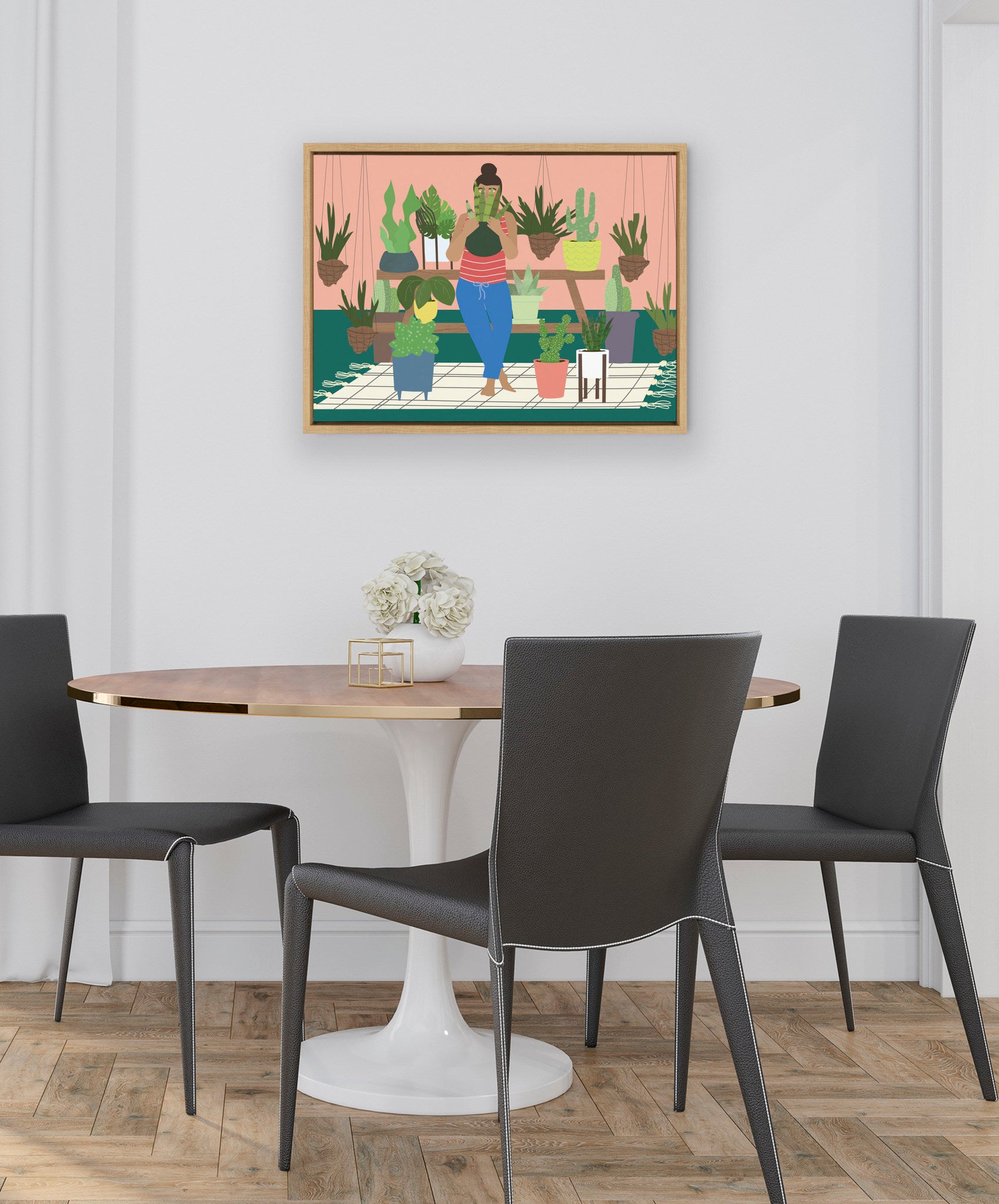 Sylvie Plant Lady Framed Canvas by Queenbe Monyei