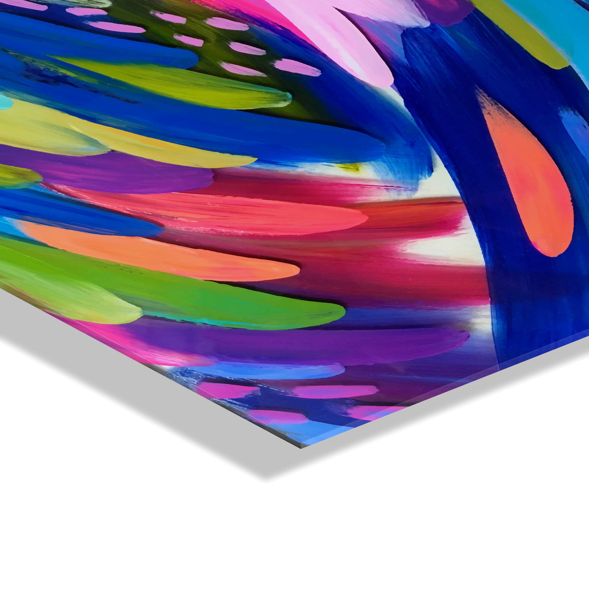 Bright Brush Strokes Floating Acrylic Art by Jessi Raulet of Ettavee