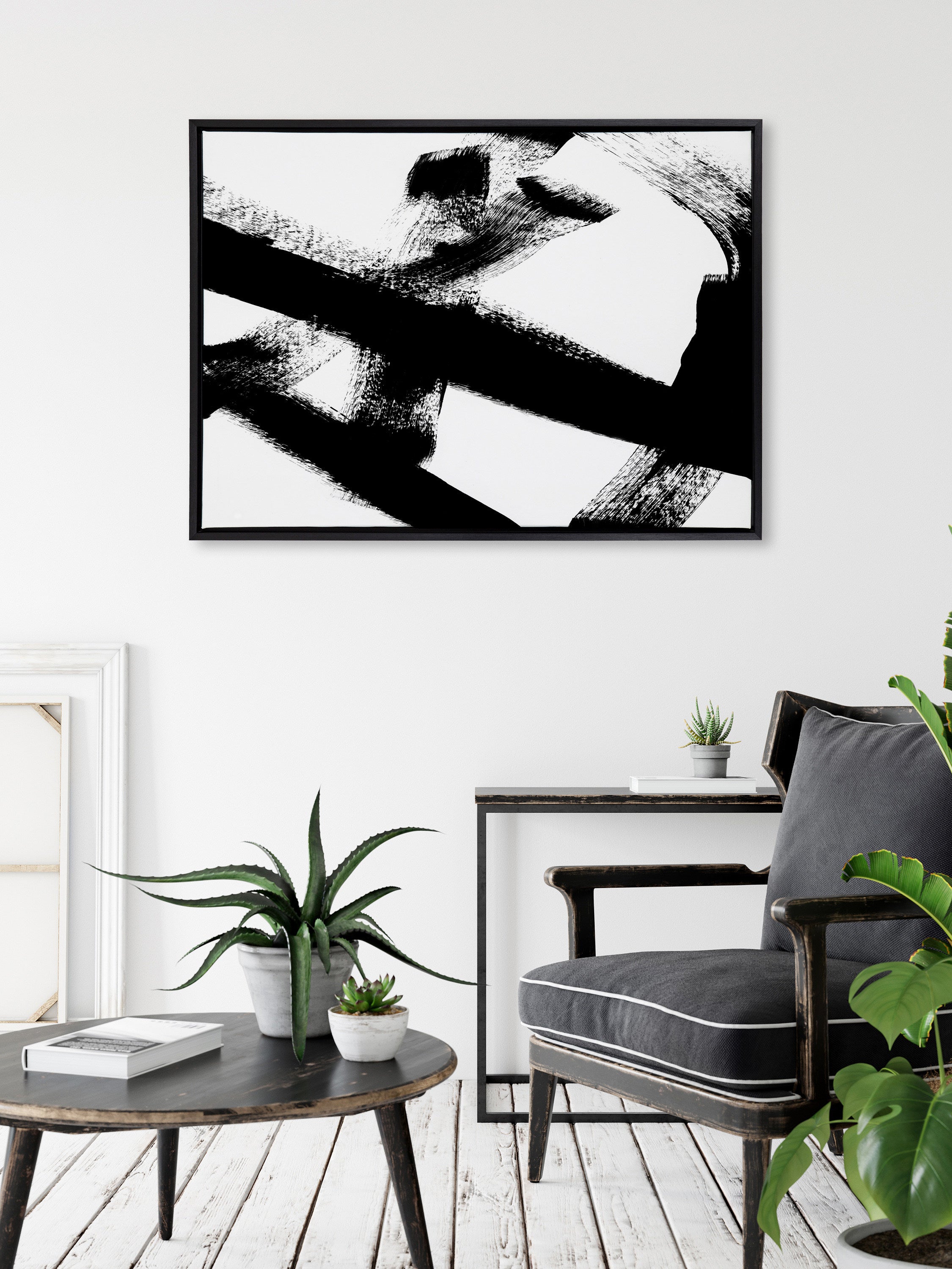 Sylvie Gesture I BW Framed Canvas by Amy Lighthall