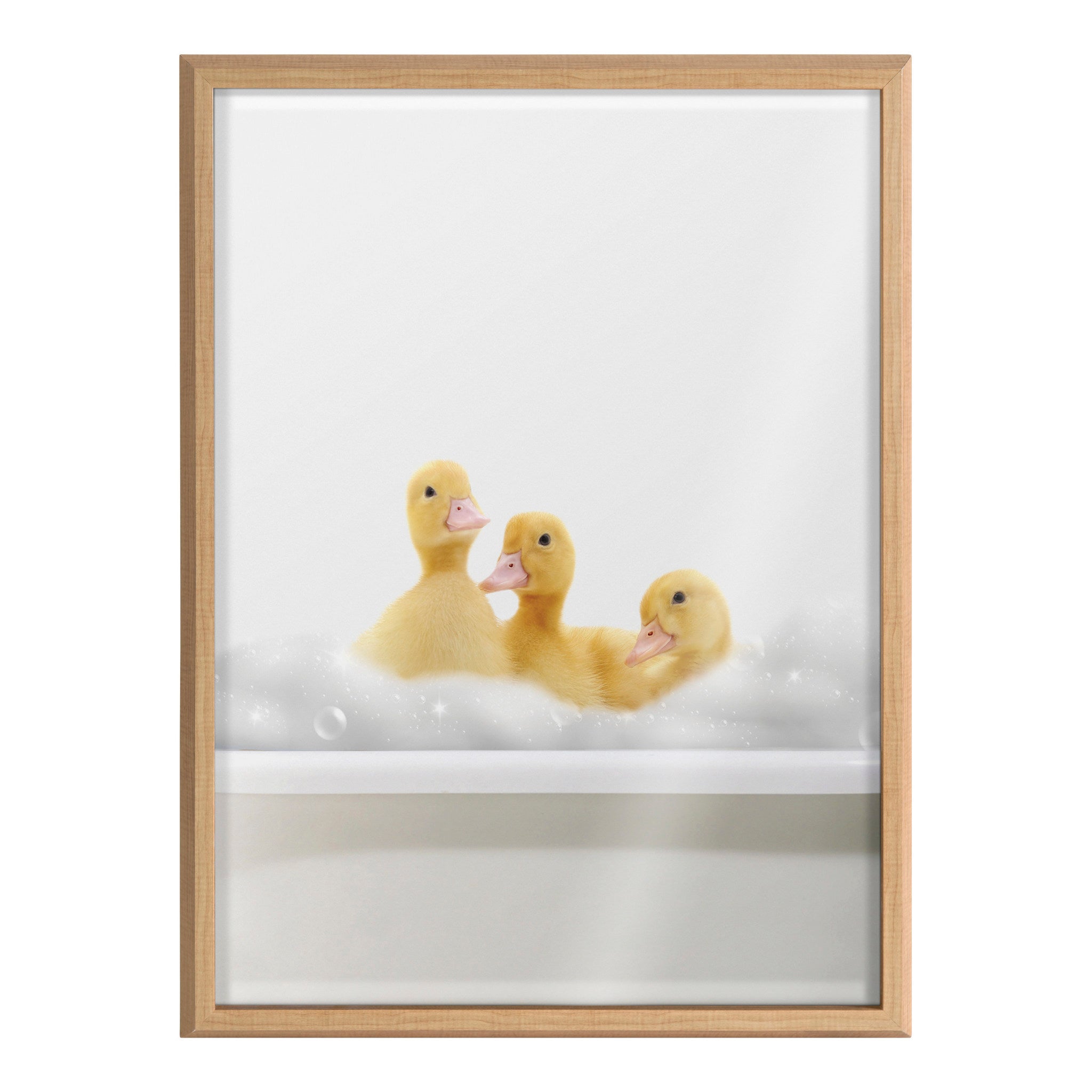 Blake Bathroom Bubble Bath 3 Ducks Framed Printed Glass by The Creative Bunch Studio