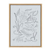 Sylvie Scattered Leaves Monotone Framed Canvas by Kate Aurelia Holloway