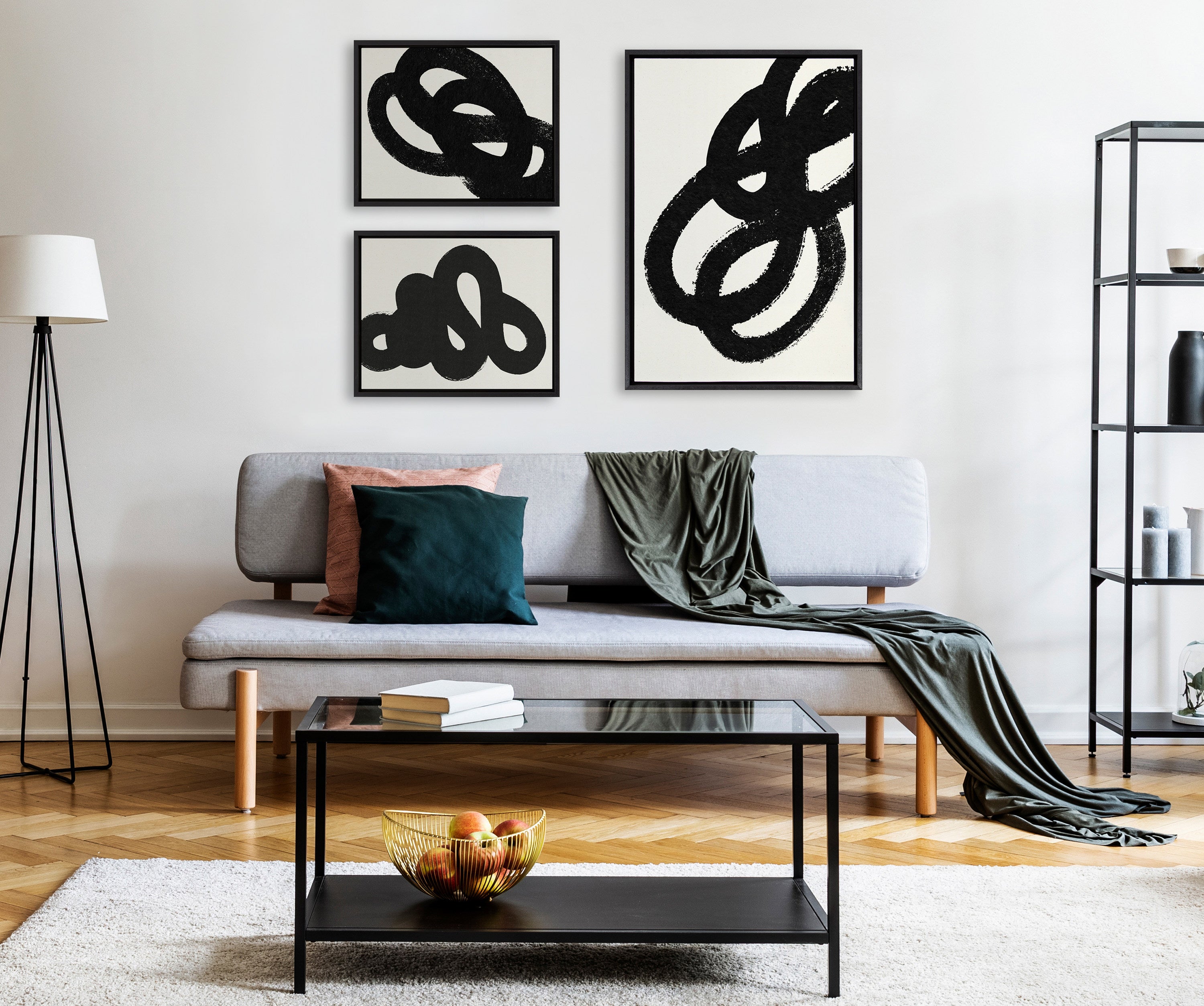 Sylvie Black Path, Follow the Path and This Way Framed Canvas by Rocket Jack