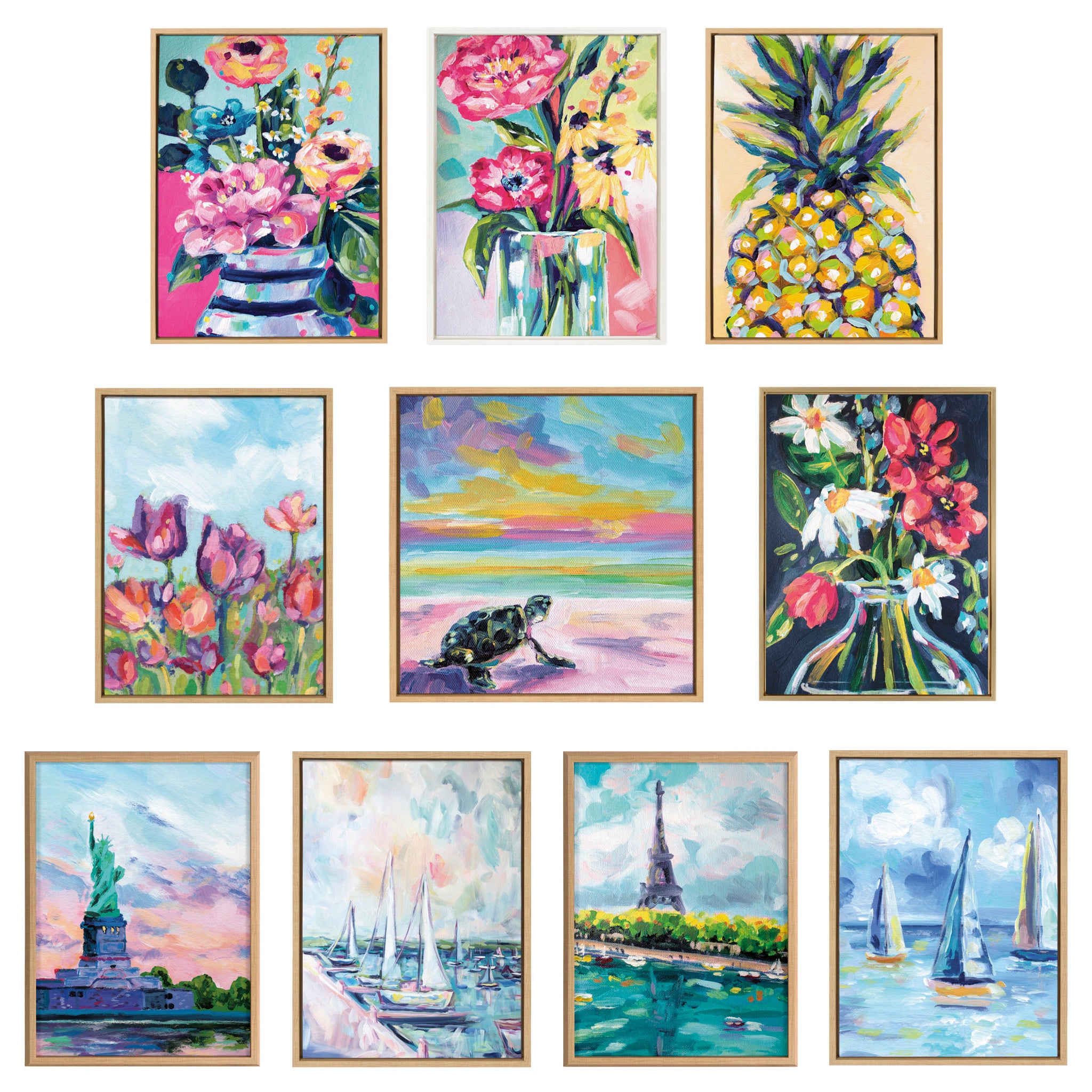 Sylvie Time Square Study No 4 Framed Canvas by Rachel Christopoulos