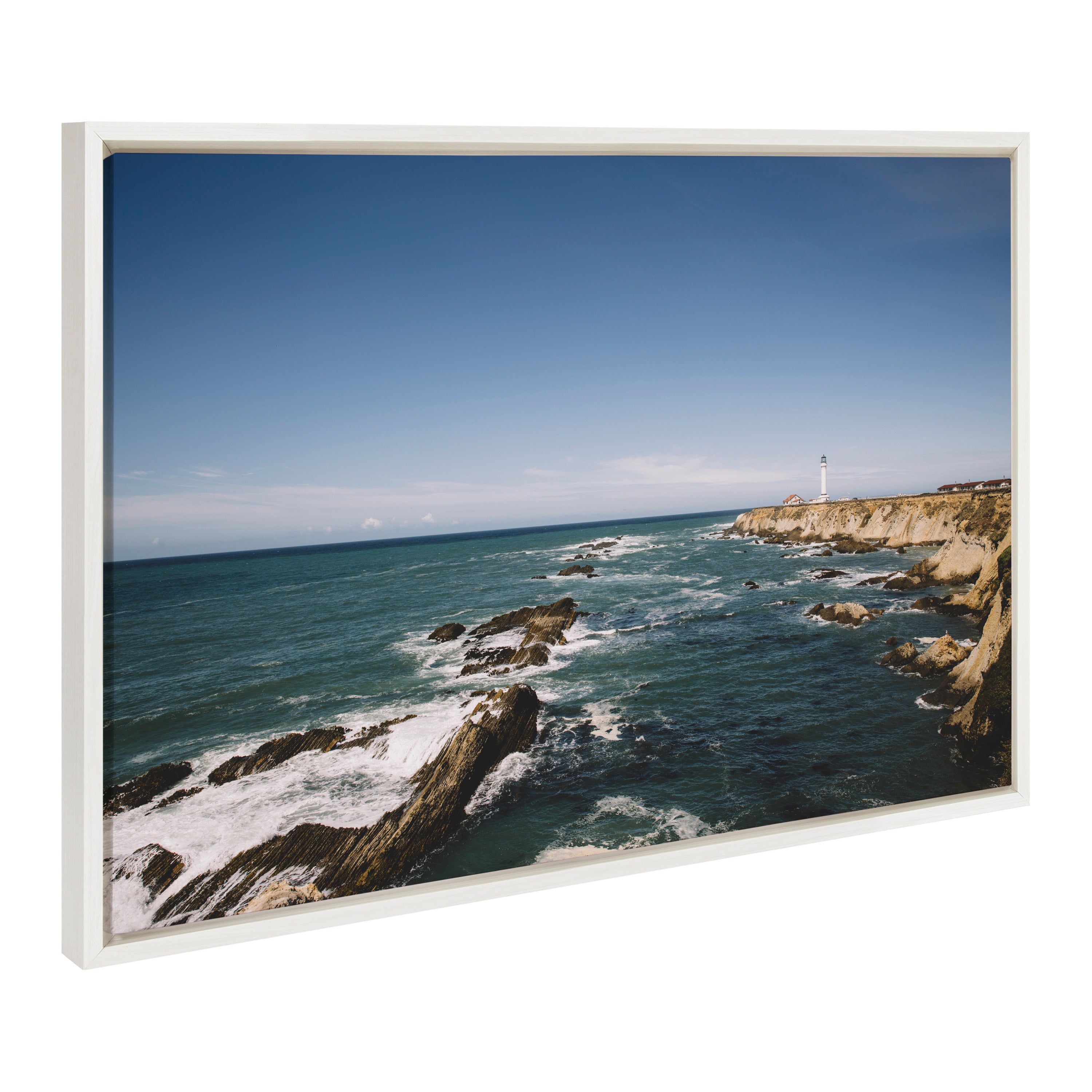 Sylvie California Coast Lighthouse Framed Canvas by Patricia Hasz of Patricia Rae Photography