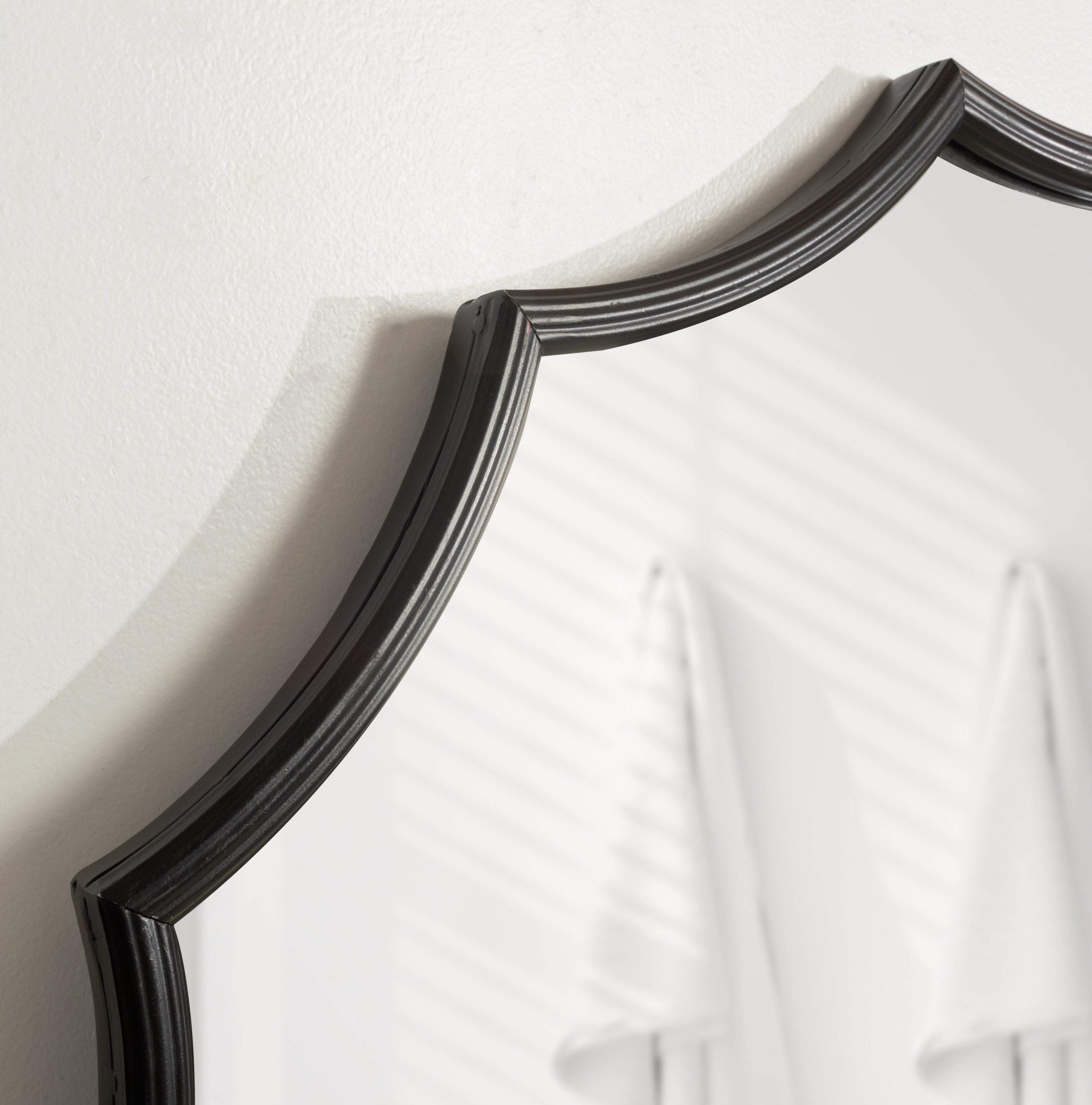 Lalina Scalloped Round Framed Accent Mirror
