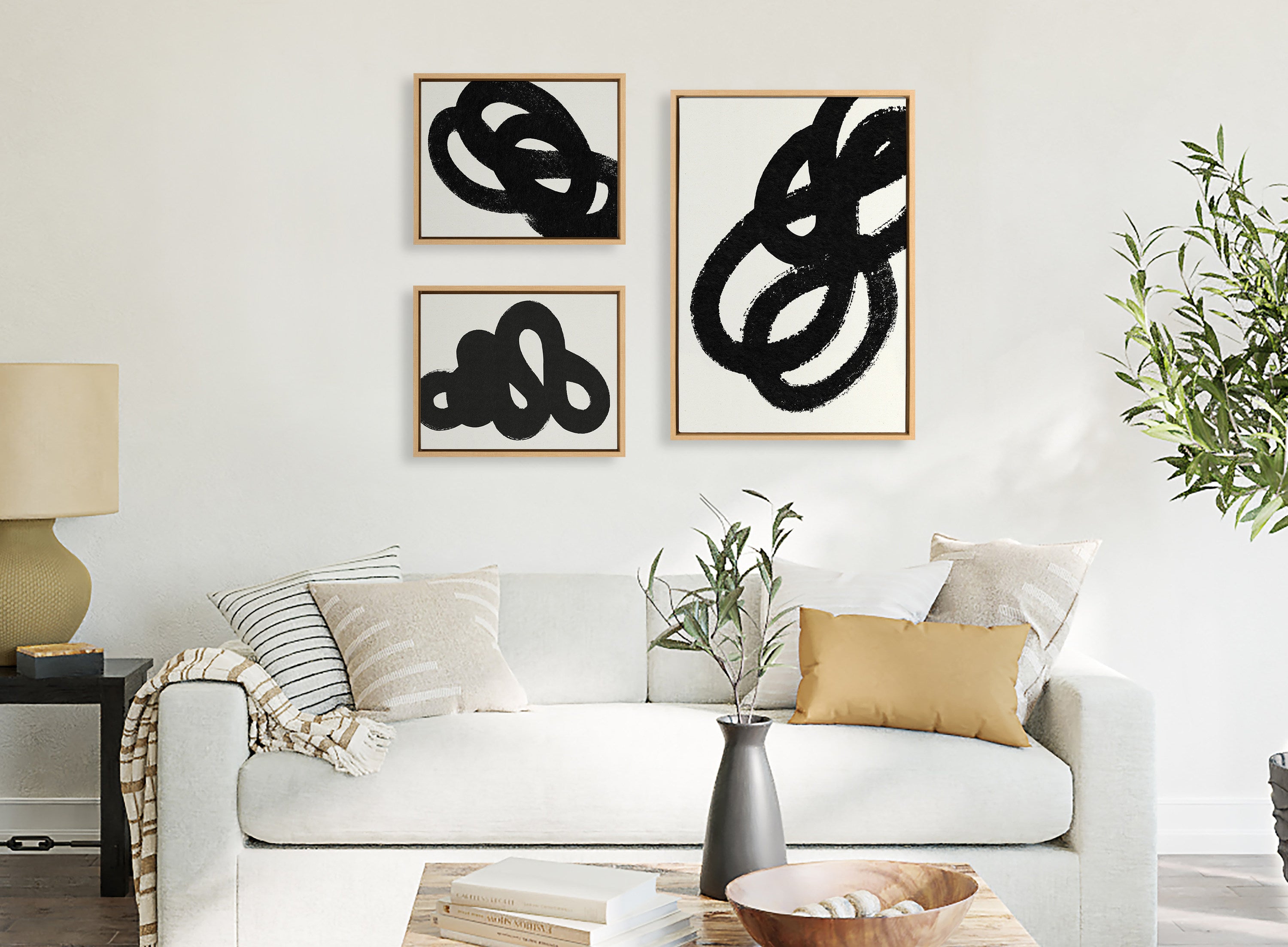 Sylvie Black Path, Follow the Path and This Way Framed Canvas by Rocket Jack