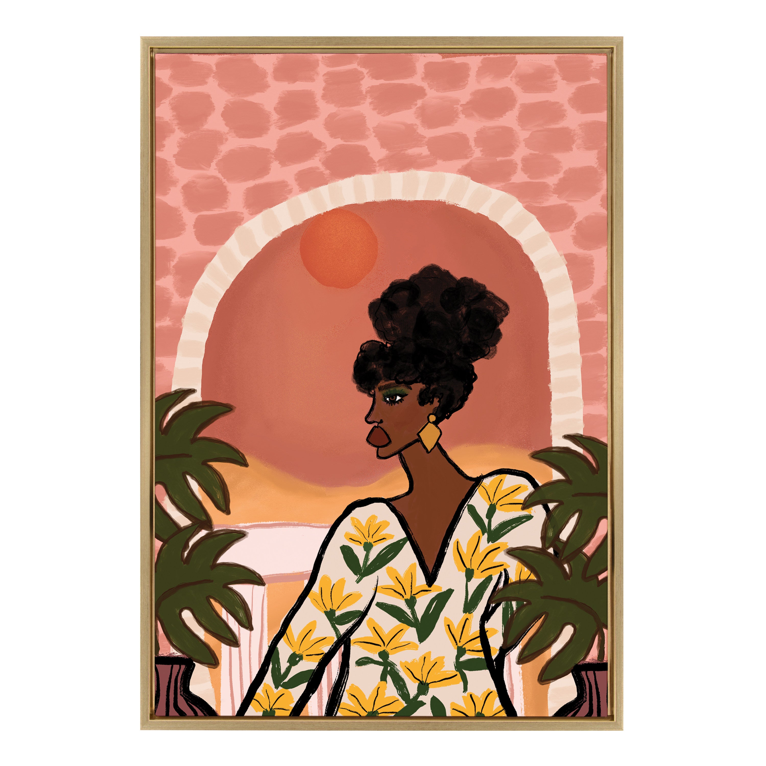 Sylvie Desert Wanderer Lady Framed Canvas by Kendra Dandy of Bouffants and Broken Hearts