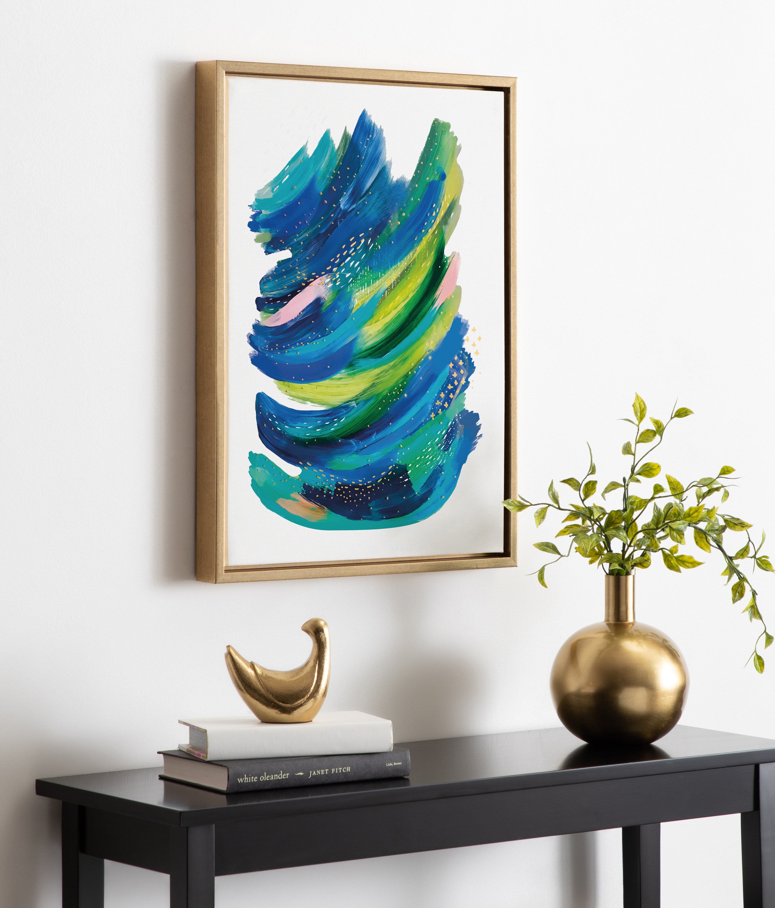 Sylvie Bright Abstract 2 Framed Canvas by Jessi Raulet of Ettavee