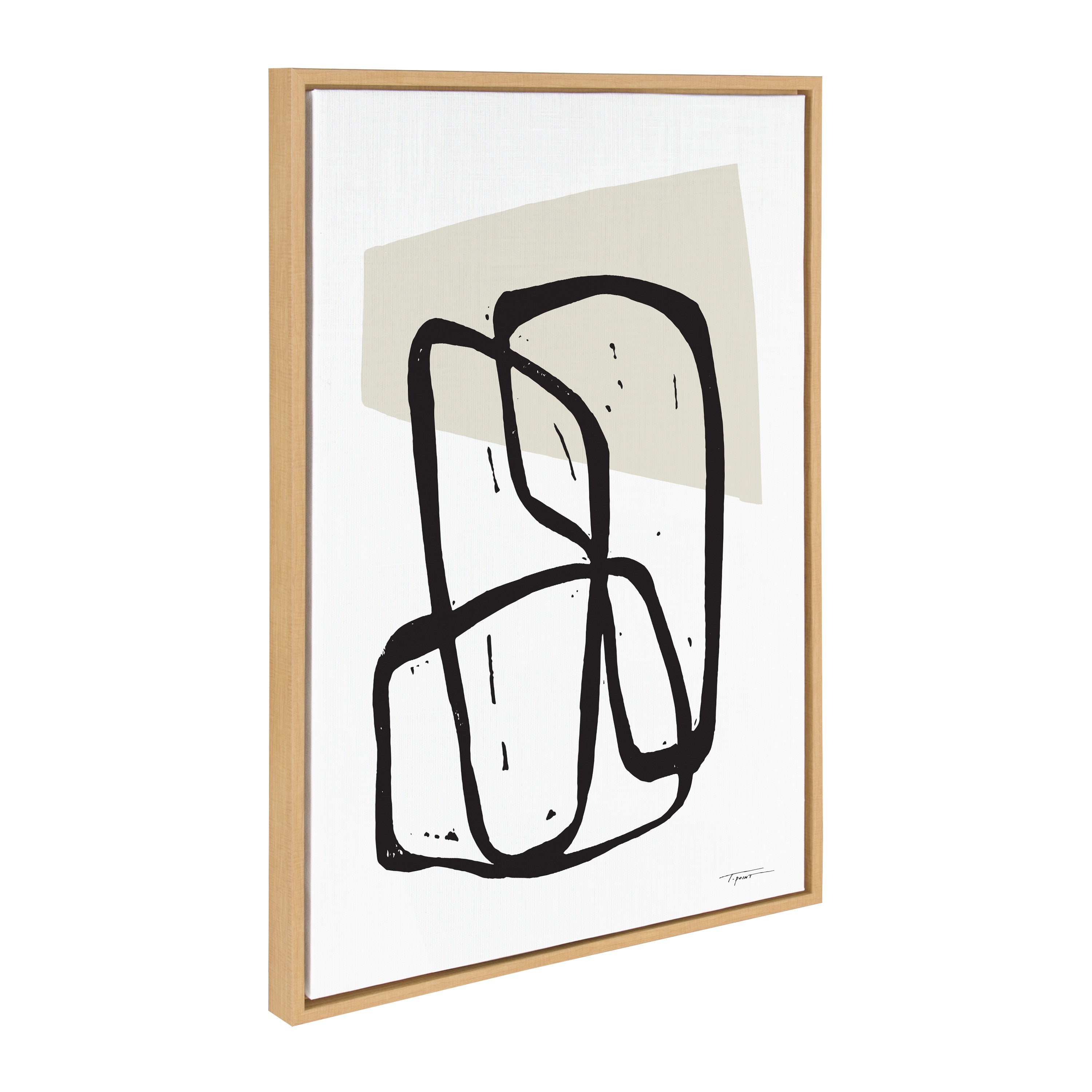 Sylvie Entangled Neutral Framed Canvas by Statement Goods