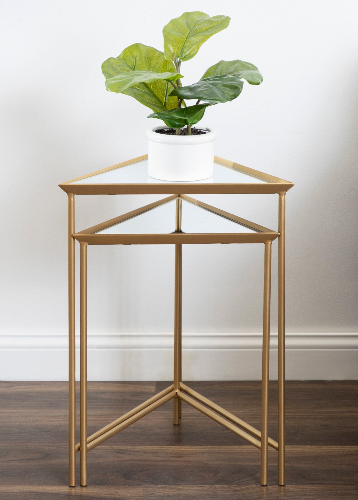 Trena Metal Triangle Nesting End Tables
