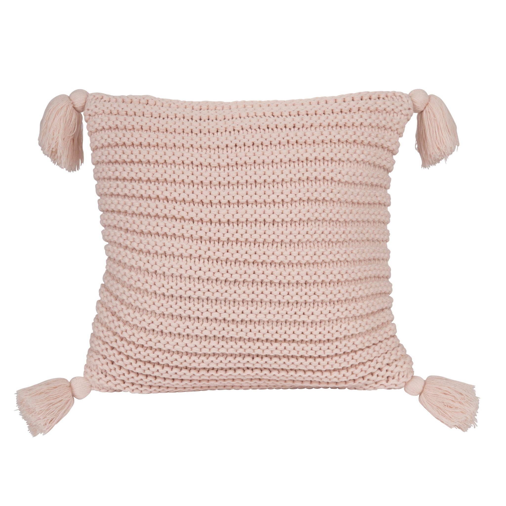 Tassey Large Knit Pillow Cover with Tassels