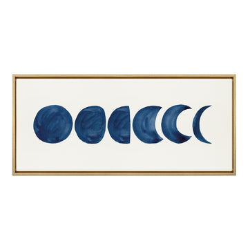 Sylvie Linear Moon Phases Framed Canvas by Teju Reval of SnazzyHues